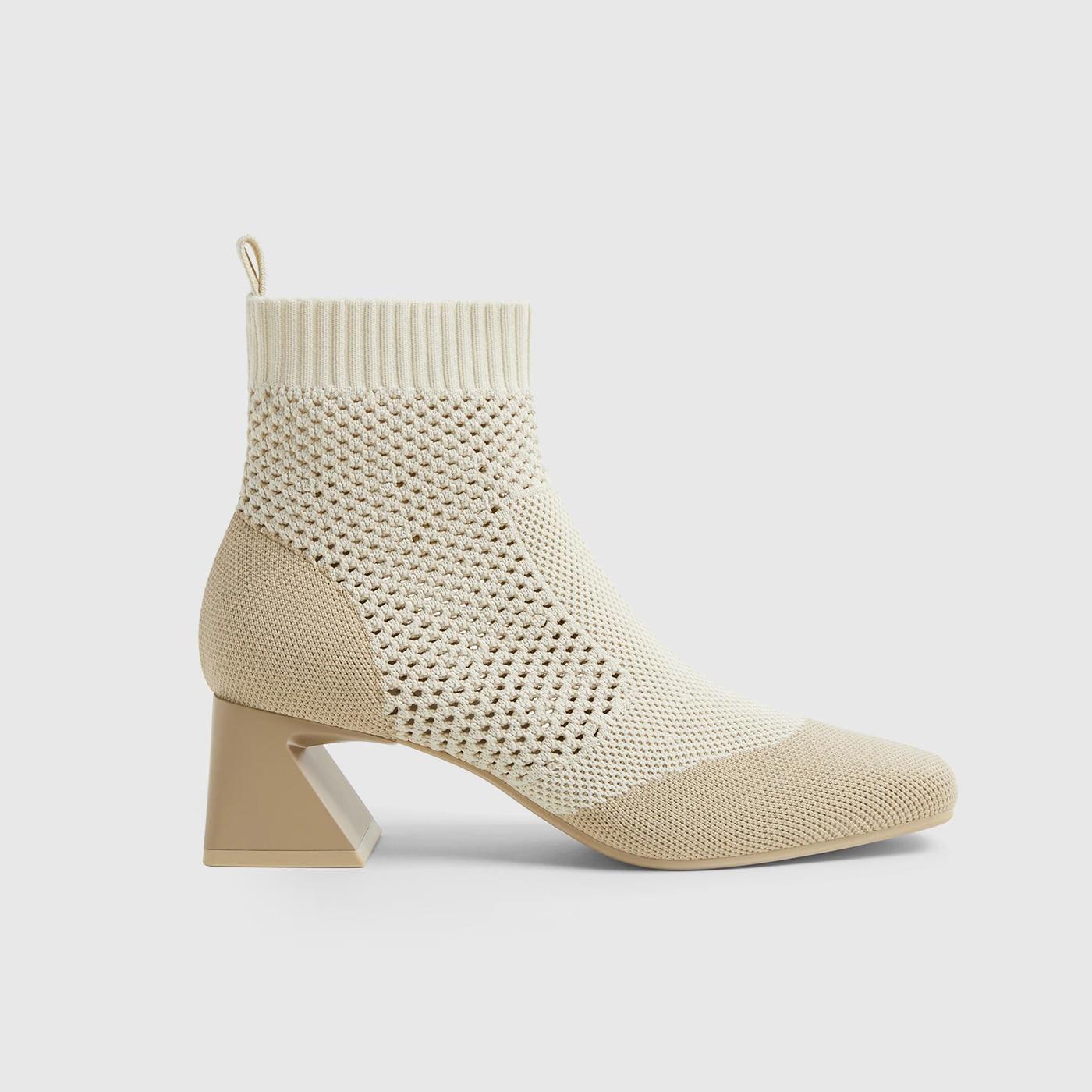 Square-Toe Perforated Heeled Boots (Melissa) Product Image