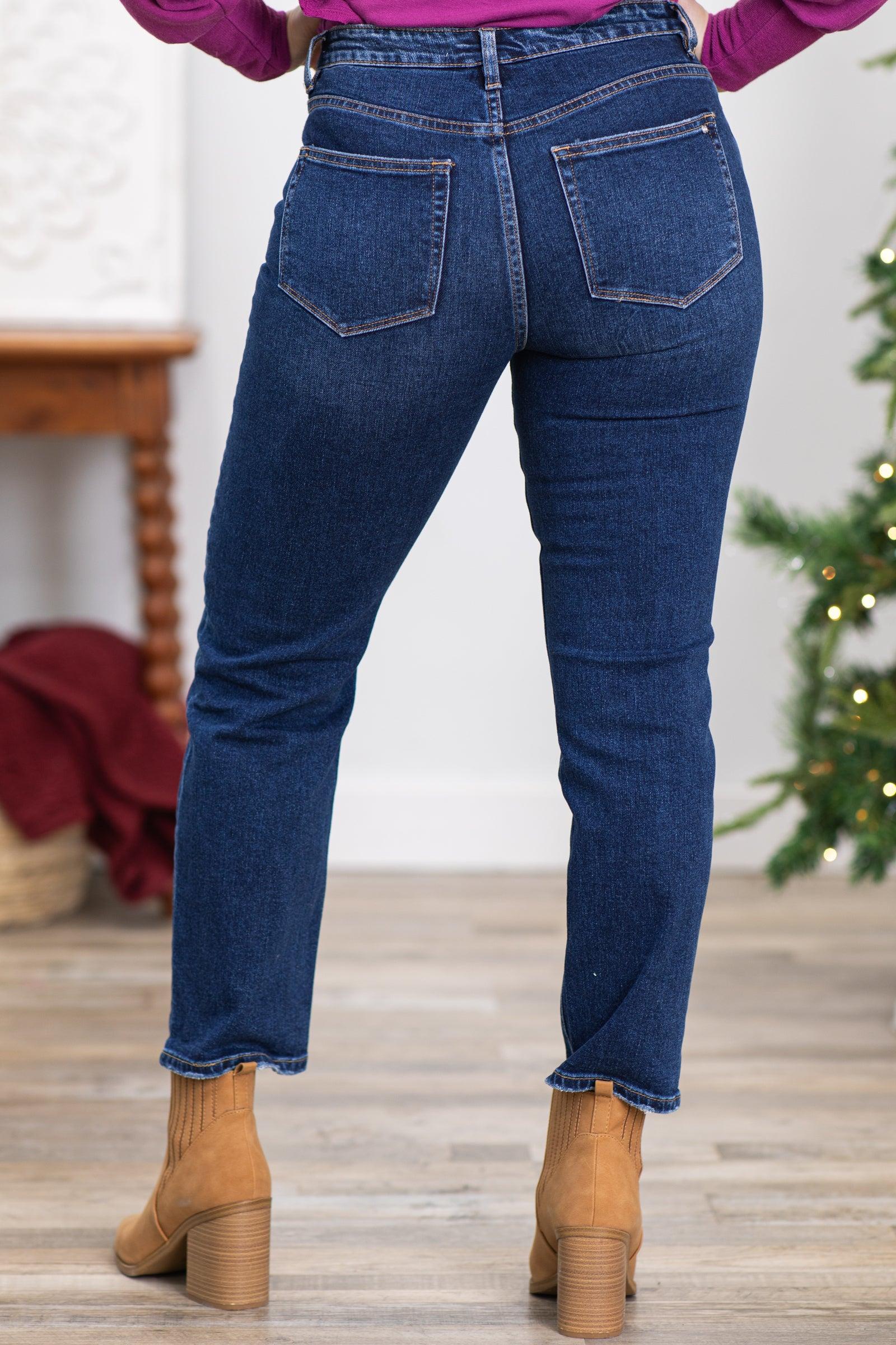 Mica High Wedge Straight Leg Jeans Product Image