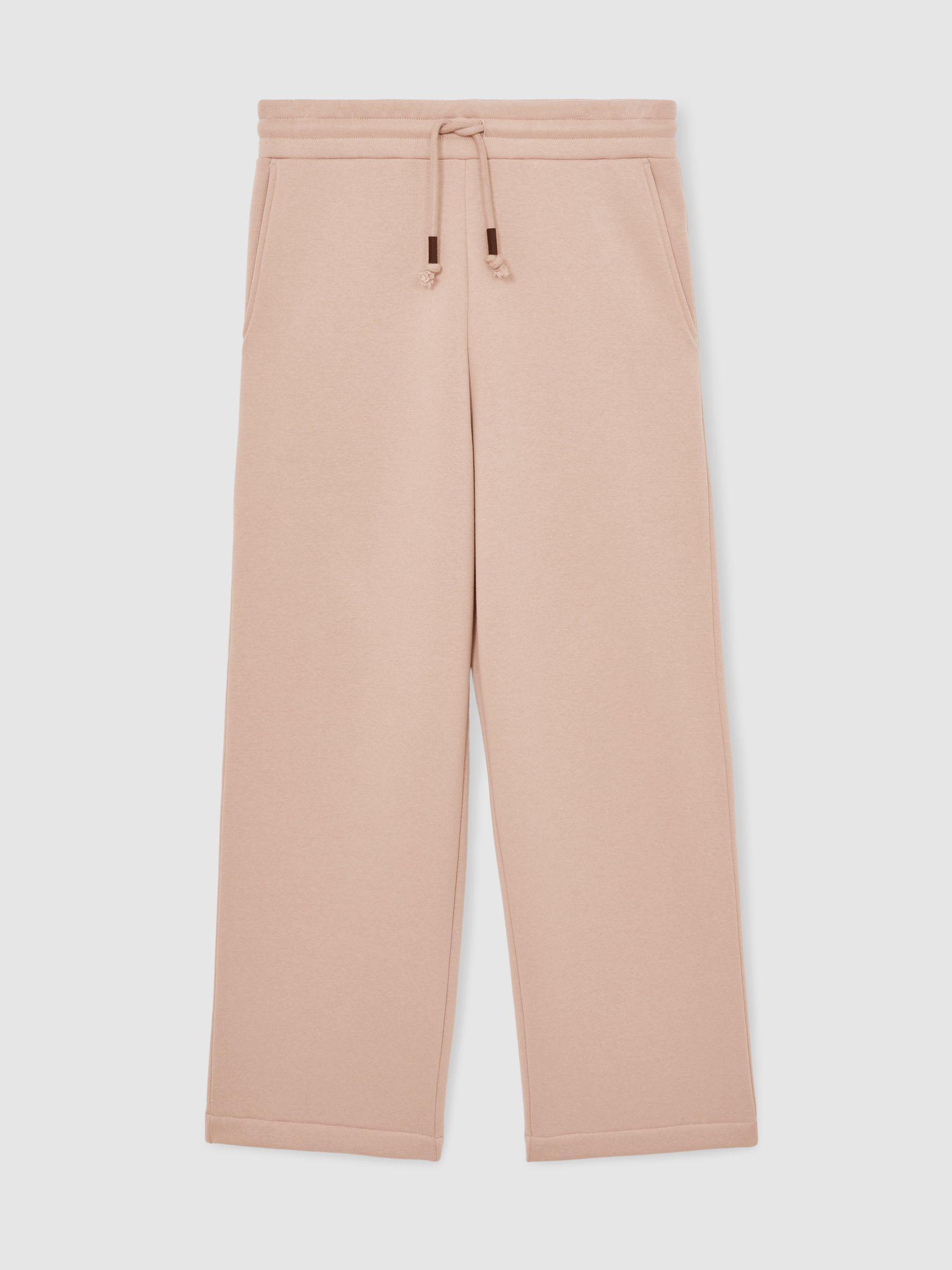 Cotton-Blend Fleece-Back Joggers in Pink Product Image