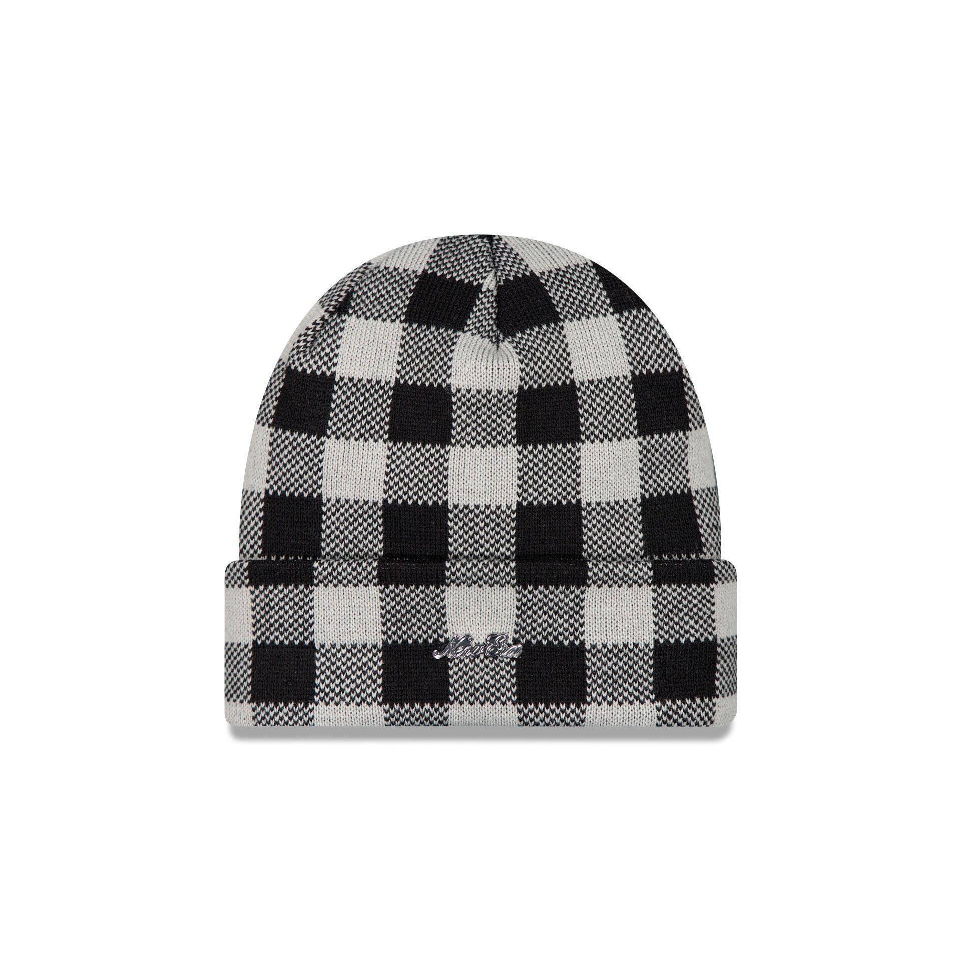 New Era Cap Block Check Black Cuff Knit Hat Male Product Image