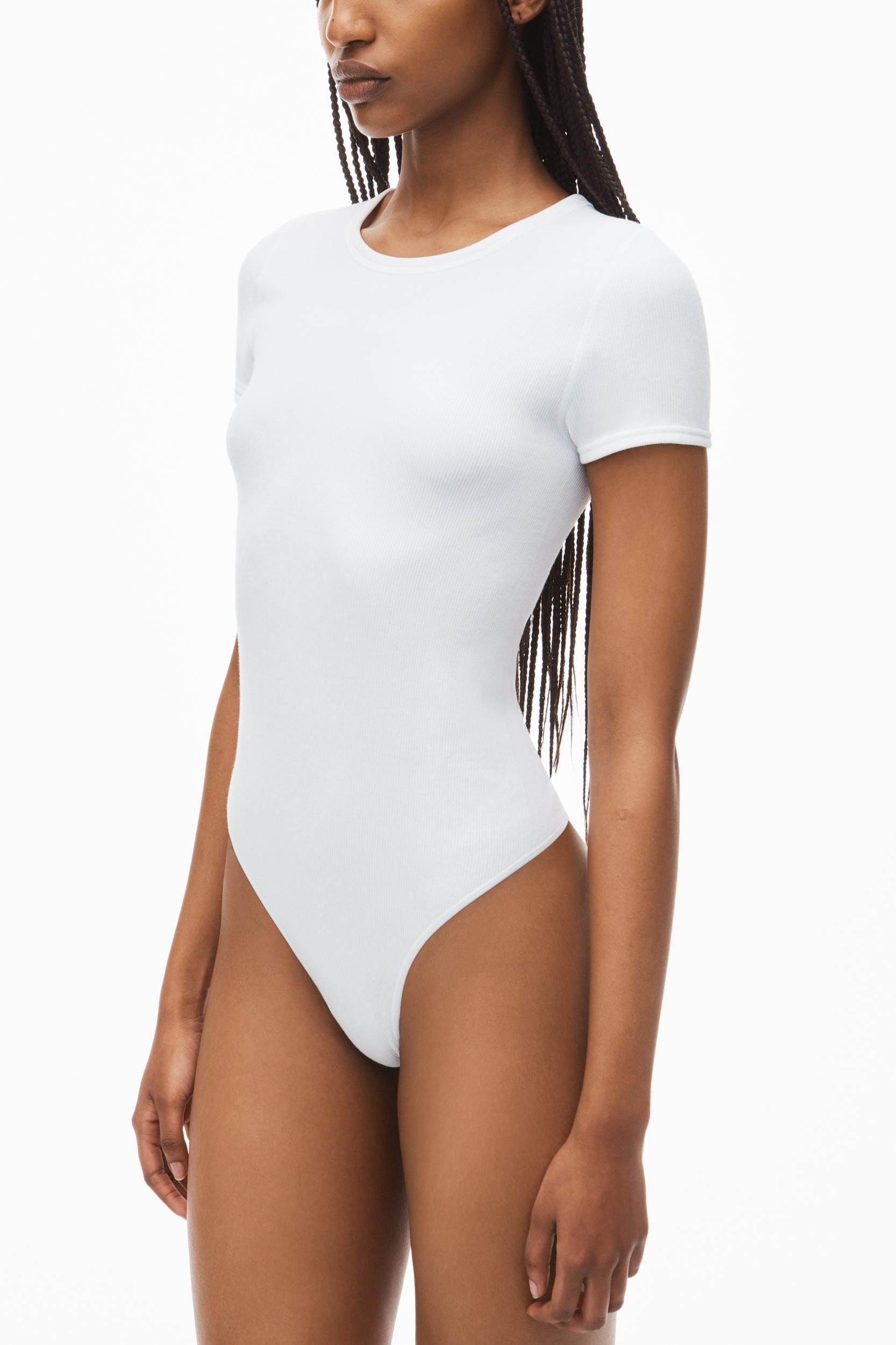 Short-sleeve Bodysuit In Rib-knit Jersey Product Image