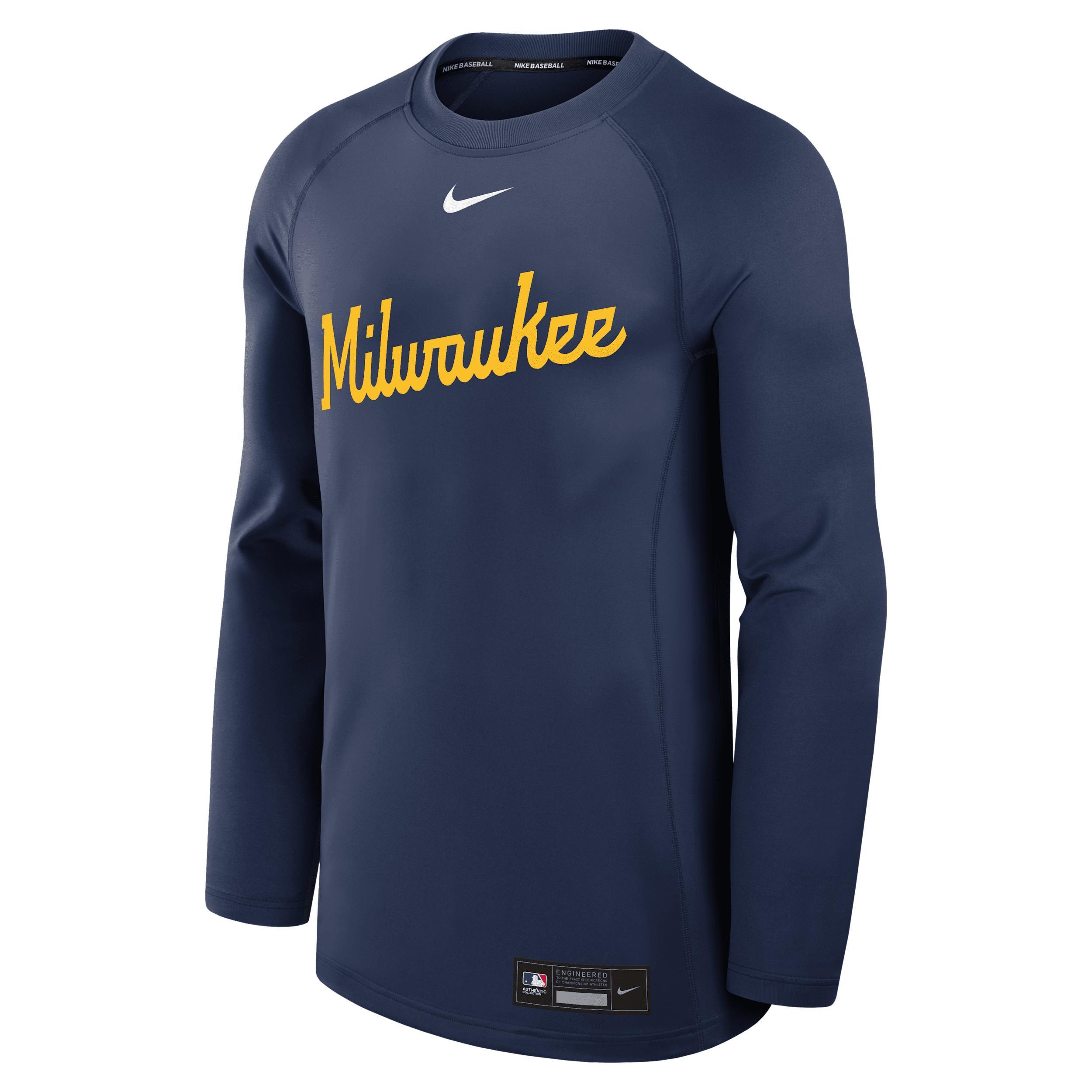 Cleveland Guardians Authentic Collection Game Time Nike Men's Dri-FIT MLB Pullover Crew Product Image