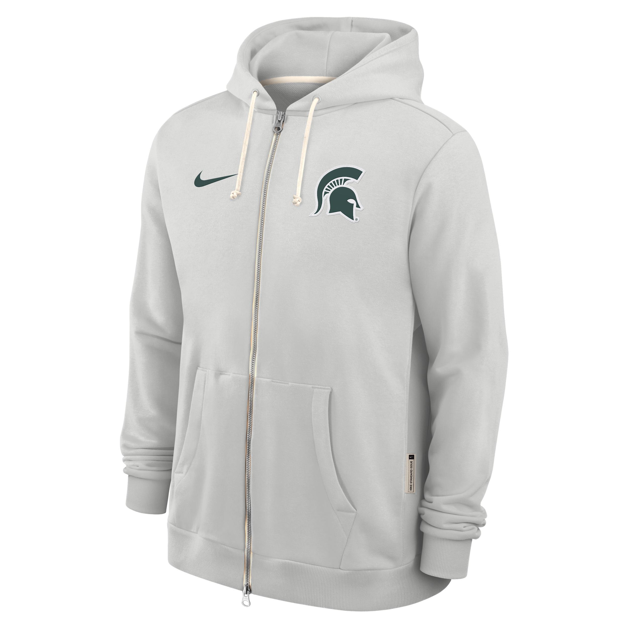 Michigan State Sideline Nike Mens Dri-FIT College Full-Zip Hoodie | 03AV0BBMST-WZZ Product Image