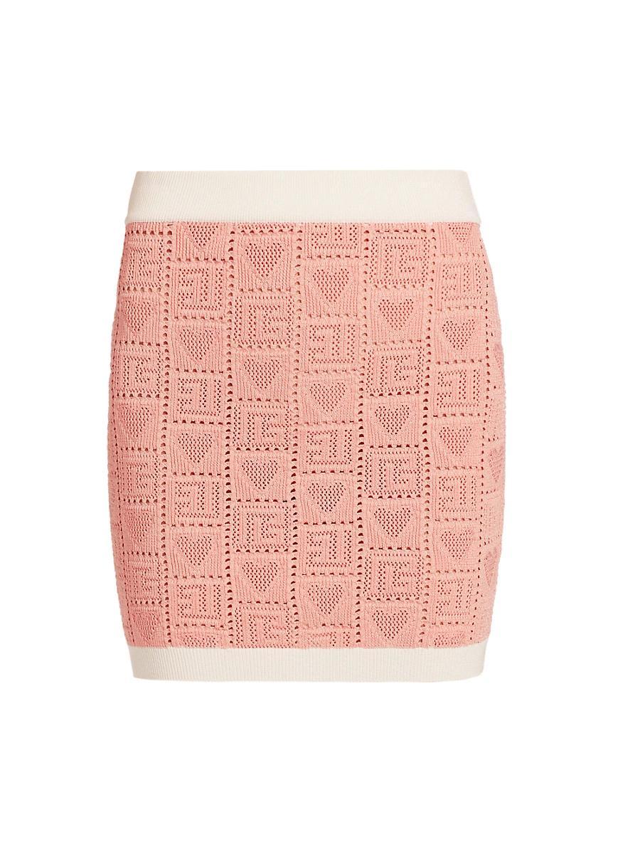 Womens Heart Pointelle-Knit Miniskirt Product Image