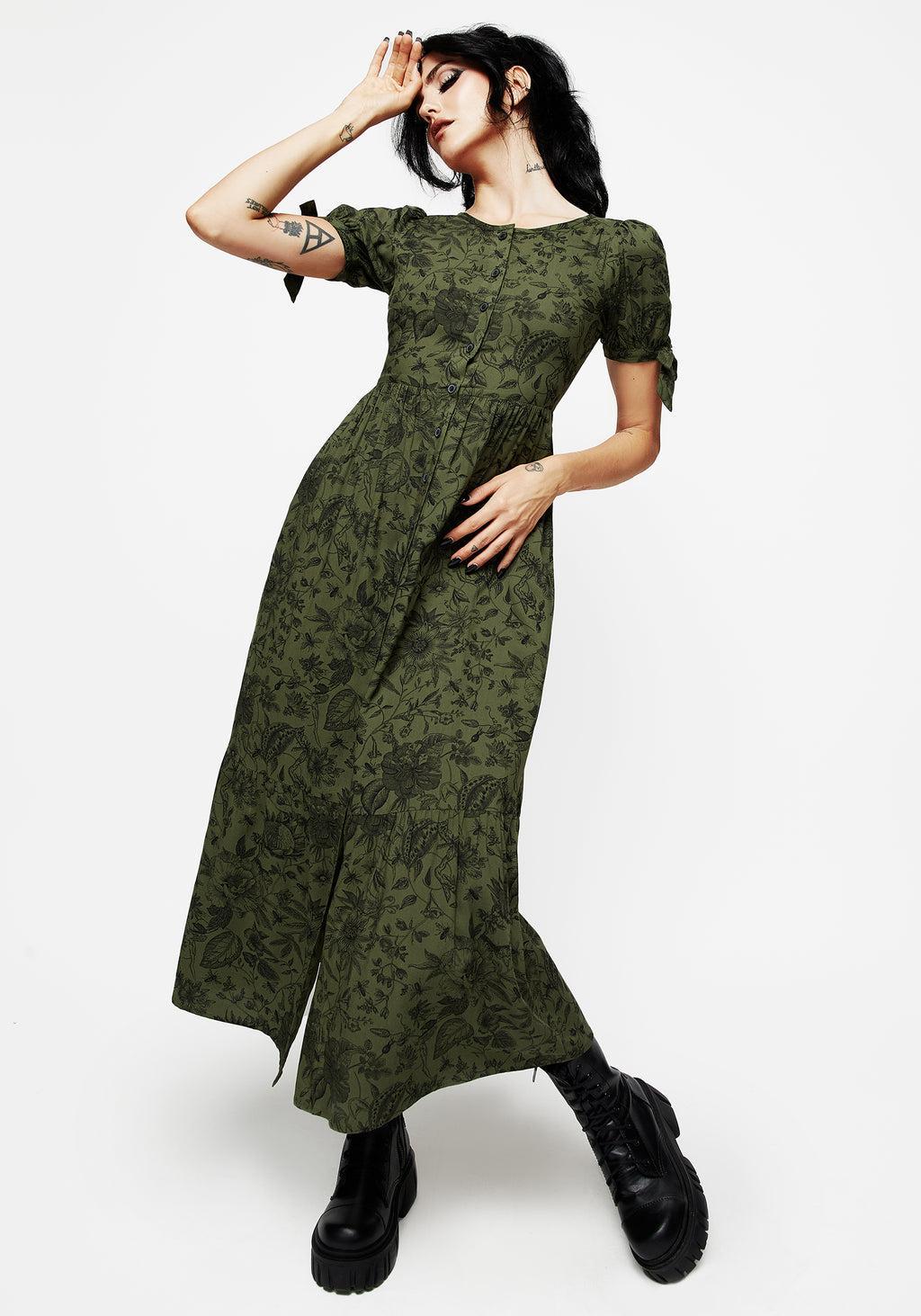 Meadowflowers Floral Print Button Up Tiered Midaxi Dress Product Image