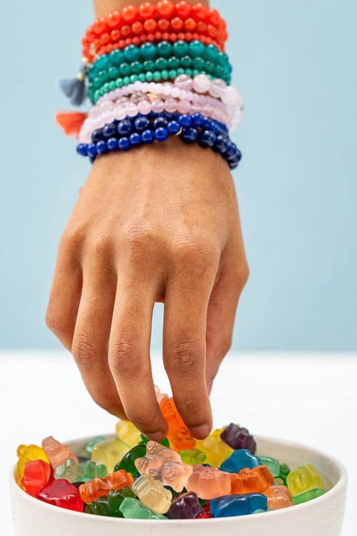 Addison Set Of 3 Stretch Bracelets Glass And Crystal With Bag Product Image