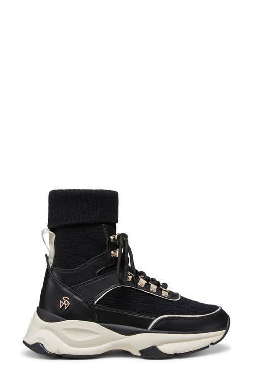 STUART WEITZMAN High Top Sneaker In Black/butter Product Image