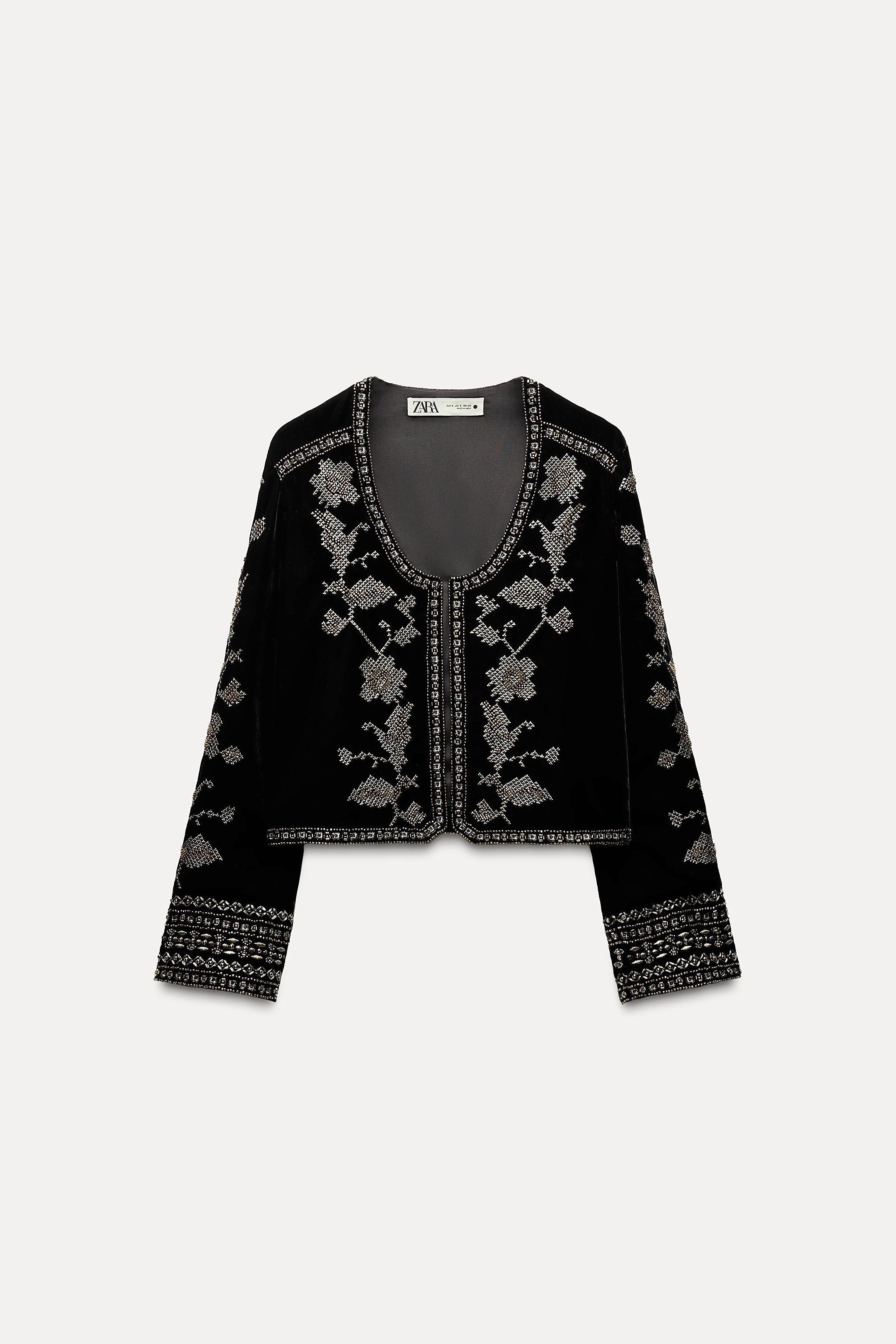 EMBROIDERED VELVET JACKET ZW COLLECTION Product Image