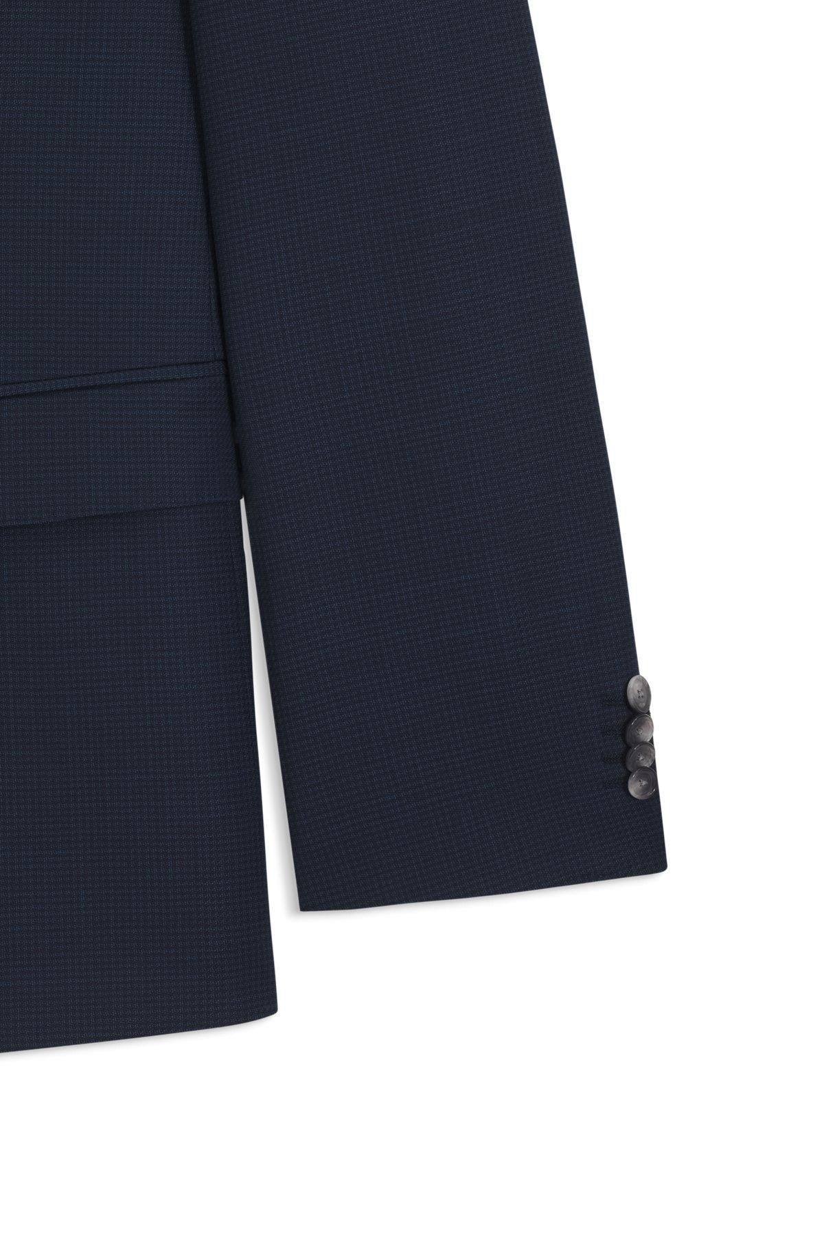 BOSS - Slim-fit suit in micro-patterned wool - Dark Blue Product Image
