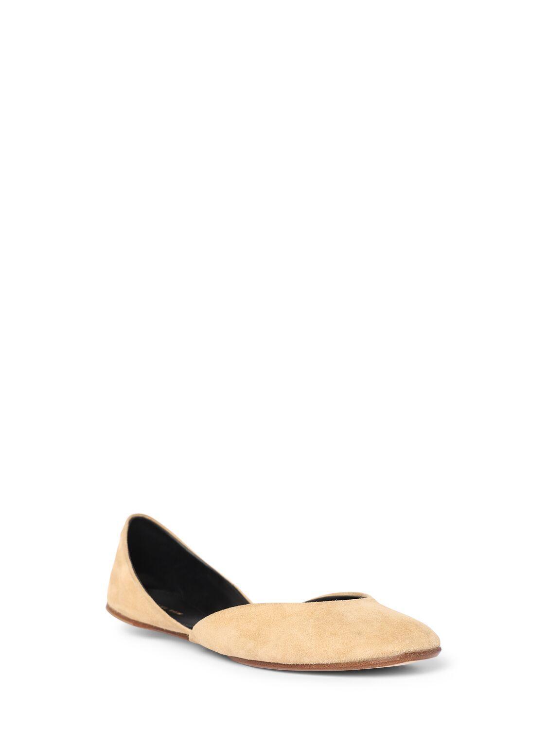 THE ROW Suede Gemma Ballet Flats In Trench Product Image