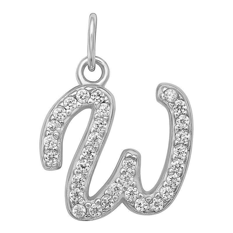 LC Lauren Conrad Sterling Silver Cubic Zirconia Initial Charm, Womens, Sterling Silver X Product Image