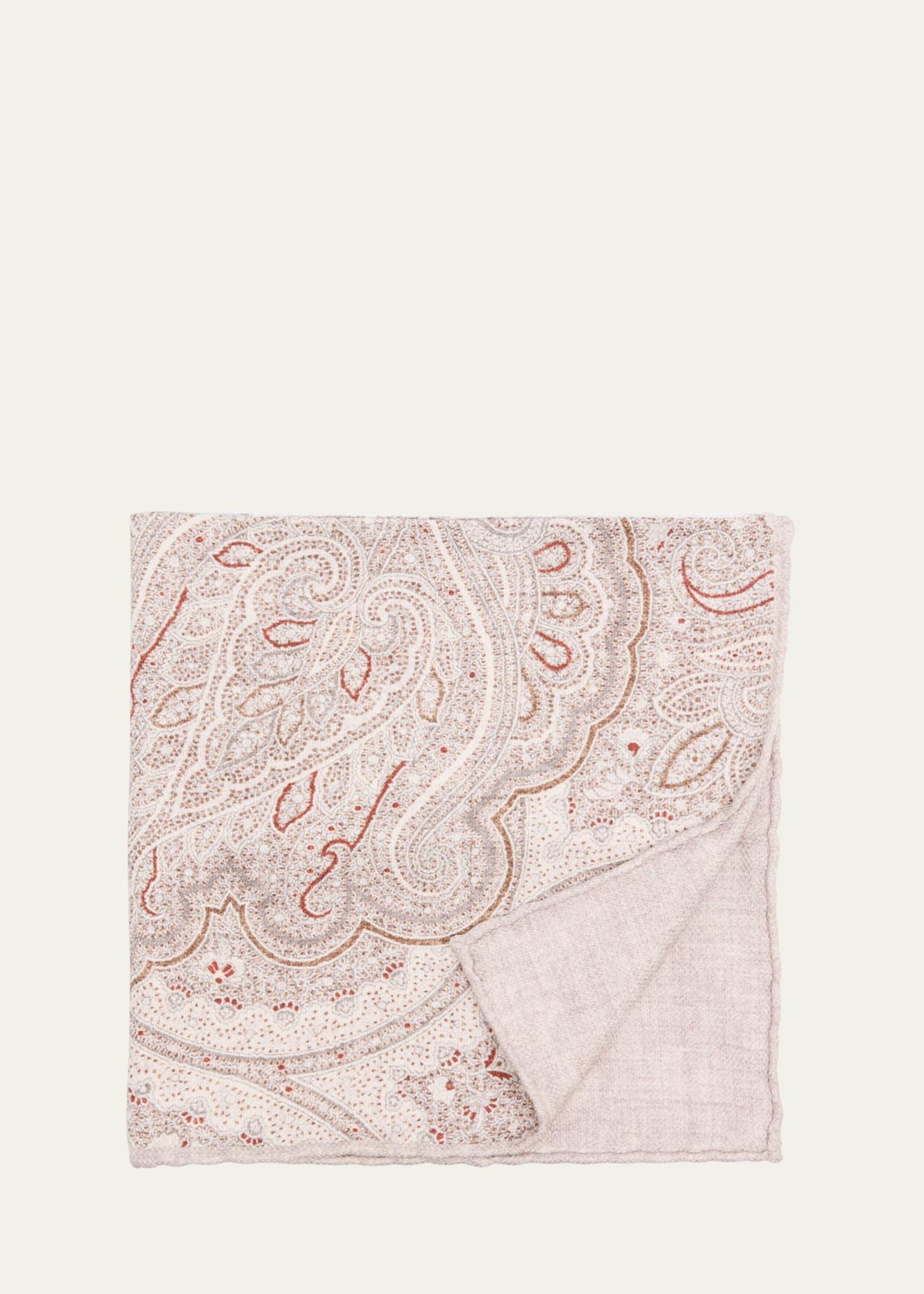 Men's Silk Paisley-Print Pocket Square Product Image