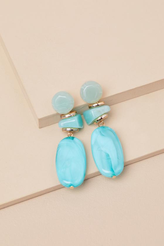Chaudrie Turquoise Stone Drop Earrings Product Image
