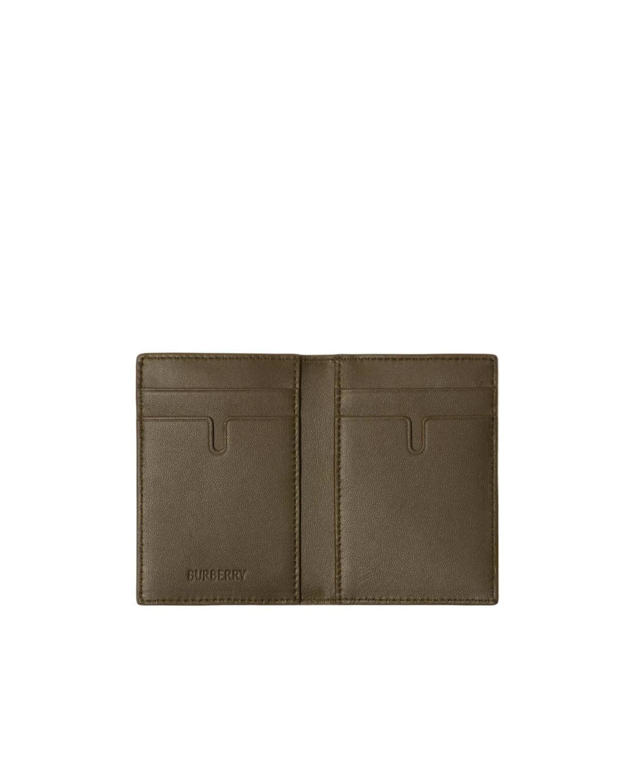 BURBERRY Check-pattern Bi-fold Card Holder In Green Product Image