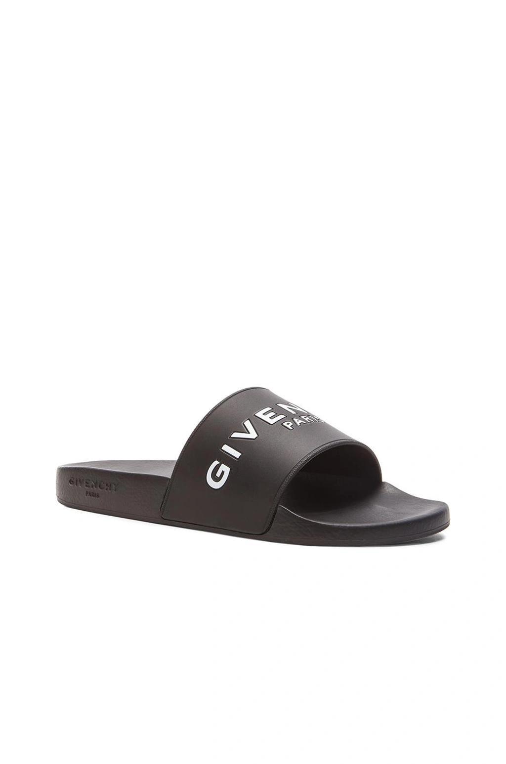Black Logo-Print Pool Slides Product Image