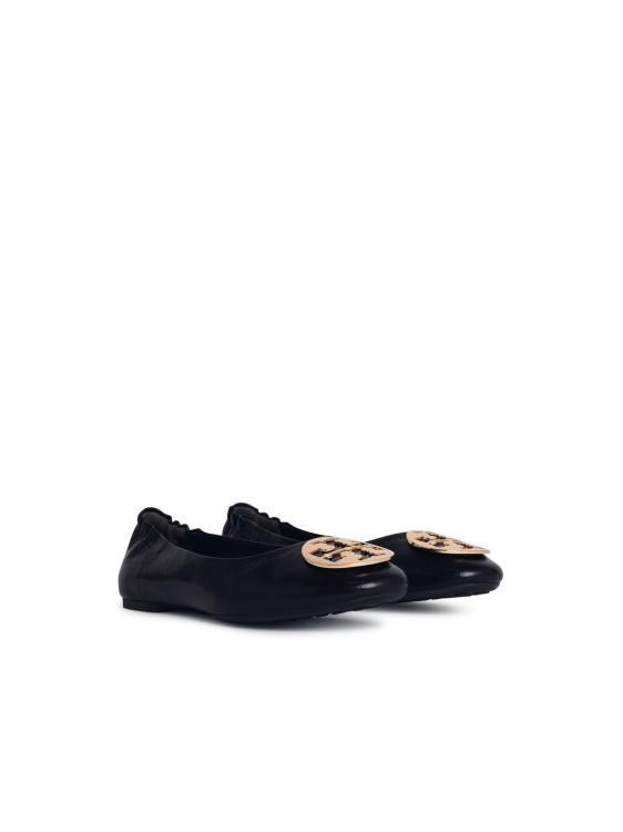 TORY BURCH Claire Black Shiny Leather Ballet Flats Product Image