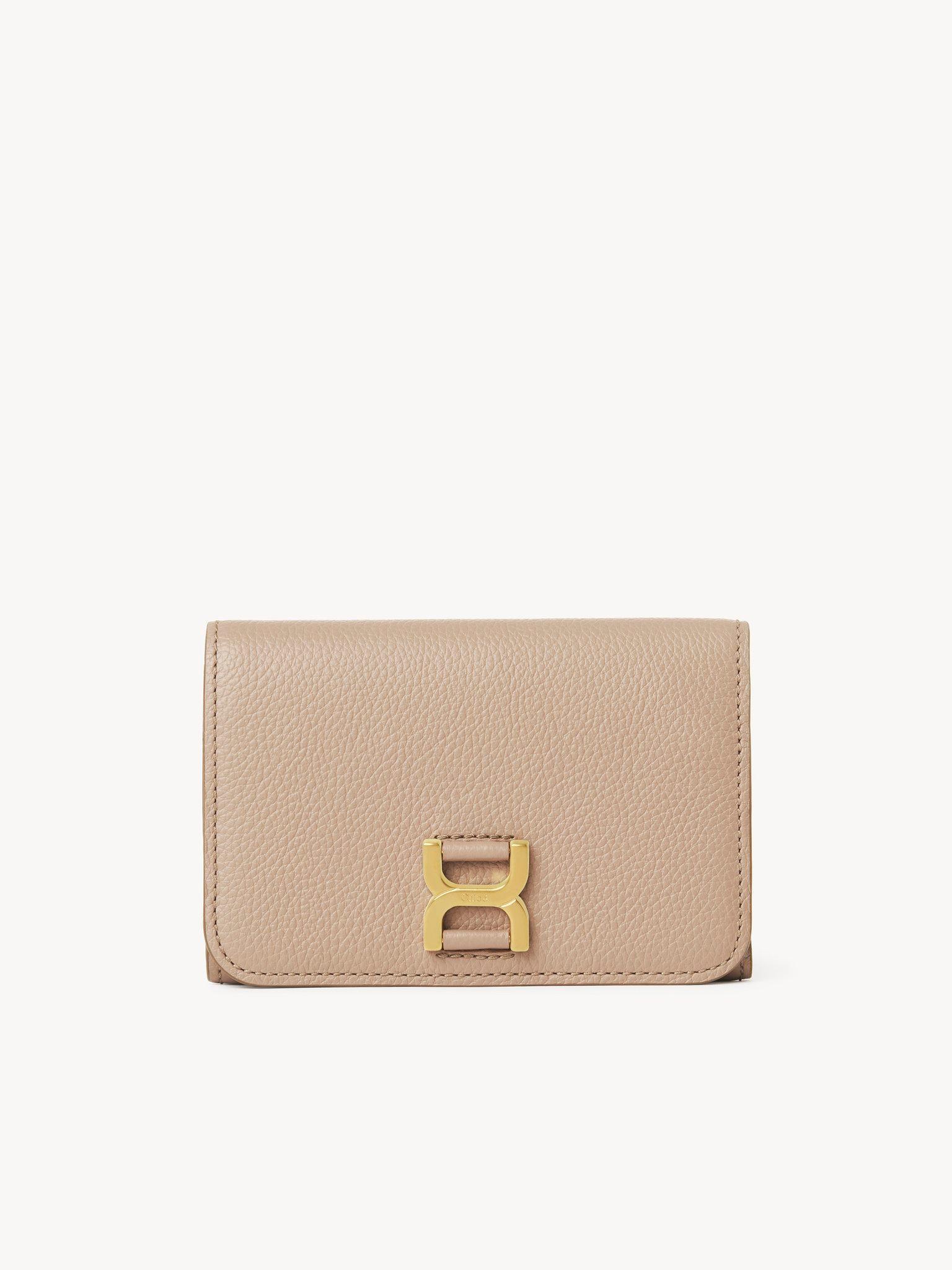 Marcie compact wallet in grained leather Product Image