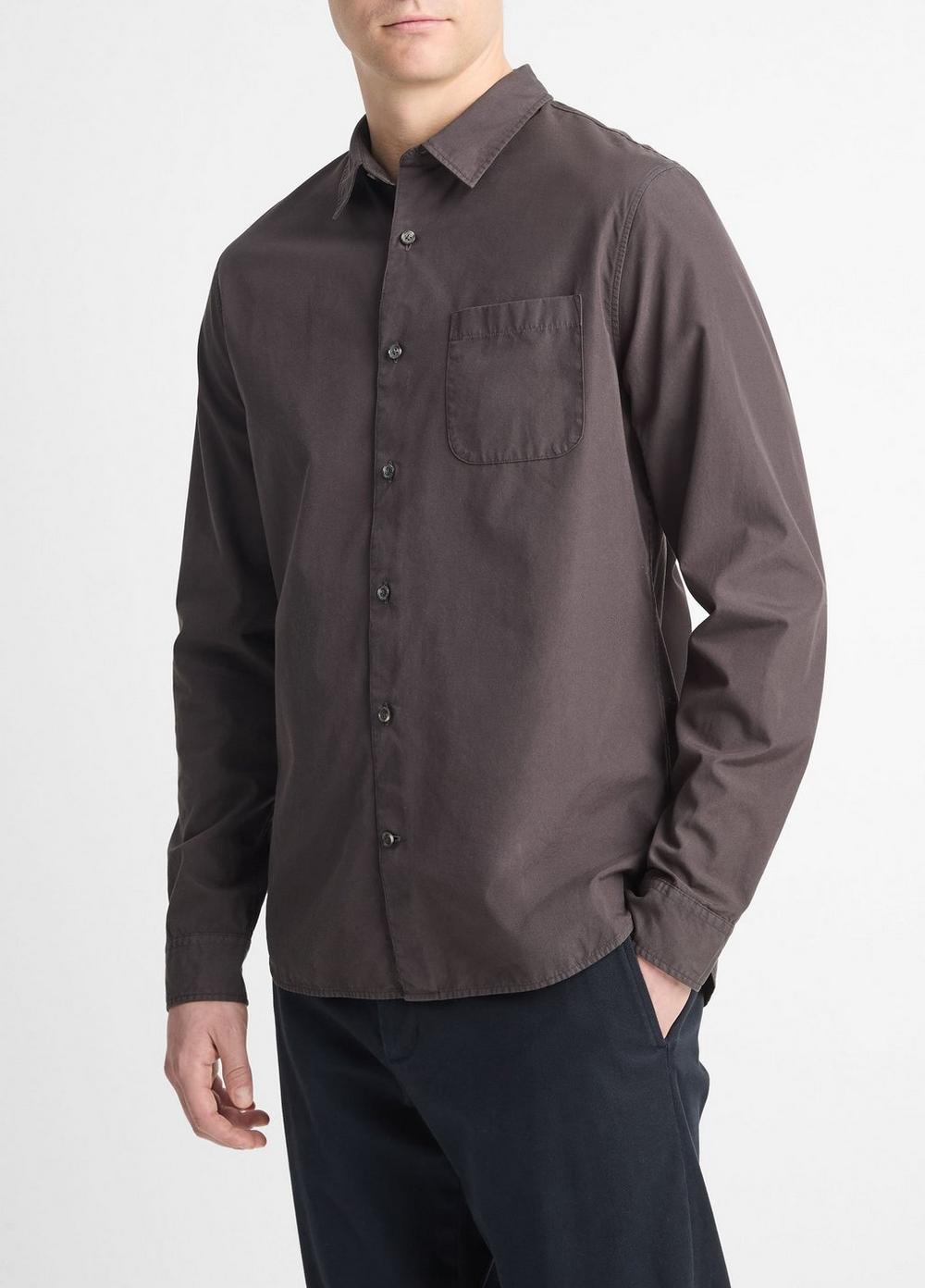 Garment Dye Cotton Button-Front Shirt Product Image