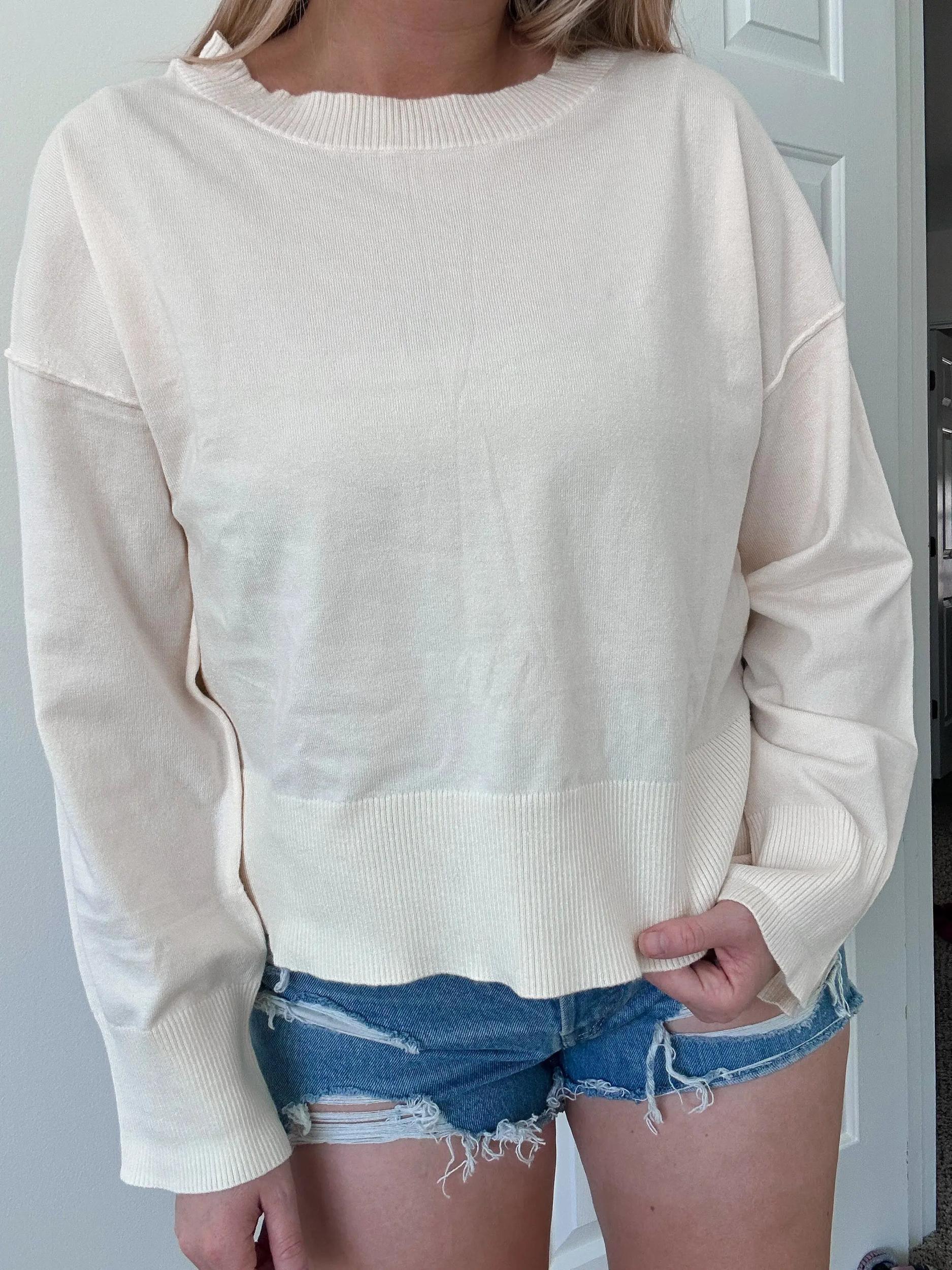 Ivory Buttery Soft Sweater Product Image