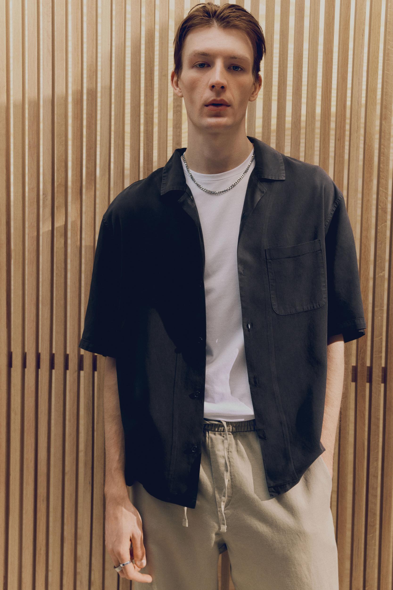 Regular Fit Lyocell Resort Shirt Product Image