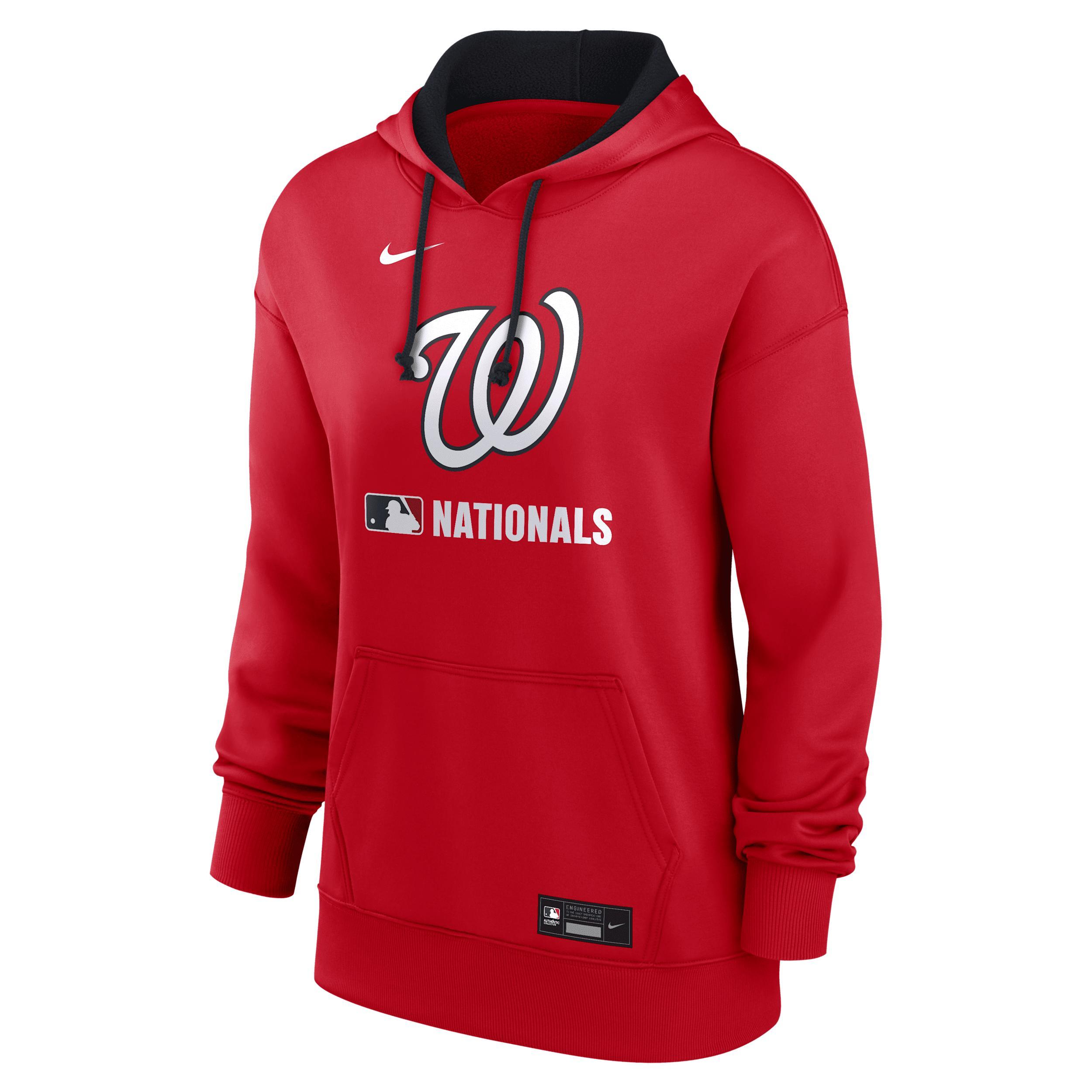 Women's Washington Nationals Authentic Collection Nike Therma MLB Pullover Hoodie Product Image