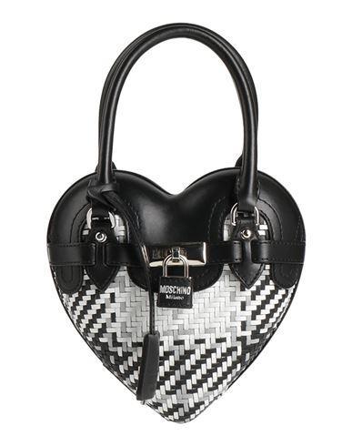 MOSCHINO Heart-shaped Woven Mini Bag In Schwarz Product Image