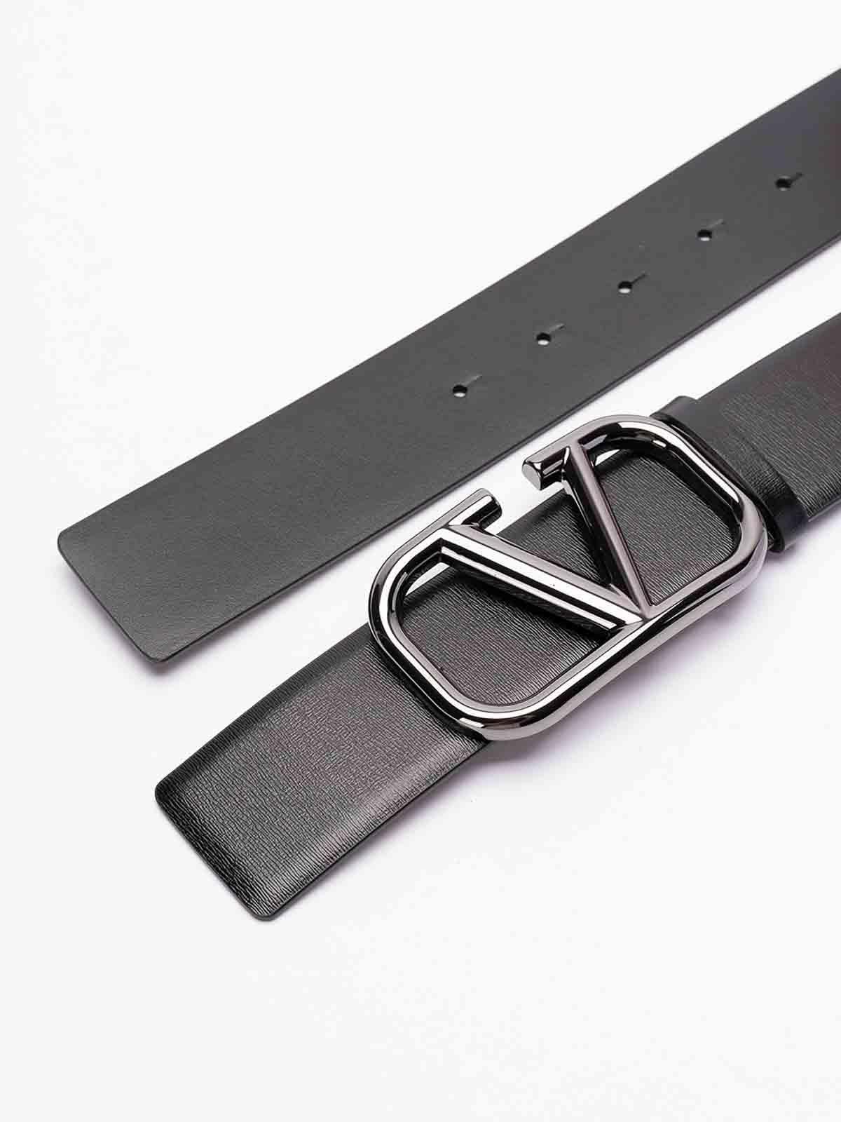 VALENTINO GARAVANI `vlogo Signature` Buckle Belt In Black Product Image