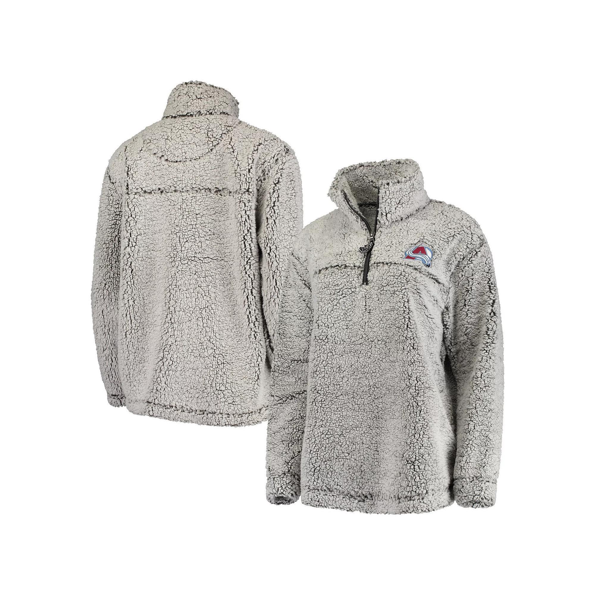Women's G-III 4Her by Carl Banks Gray Colorado Avalanche Sherpa Quarter-Zip Pullover Jacket,  Product Image