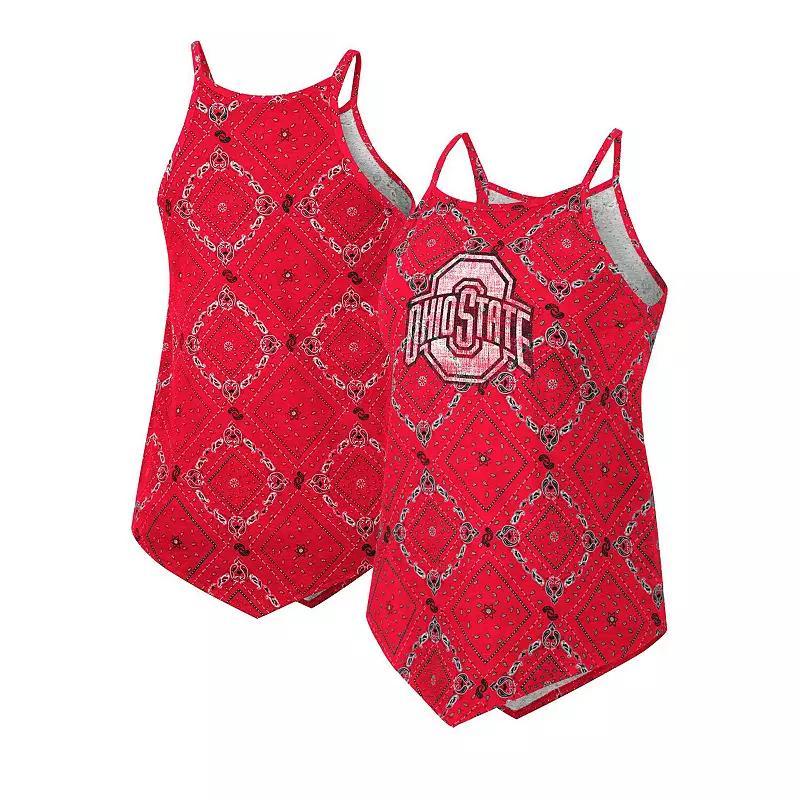 Women's Colosseum x Wrangler Scarlet Ohio State Buckeyes Bandana Tank Top, Size: Medium, Red Product Image