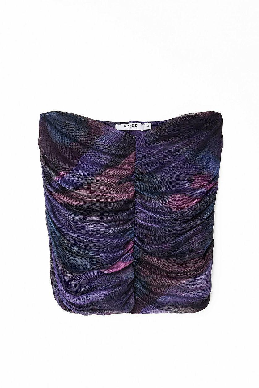 Draped Mesh Tube Top Product Image