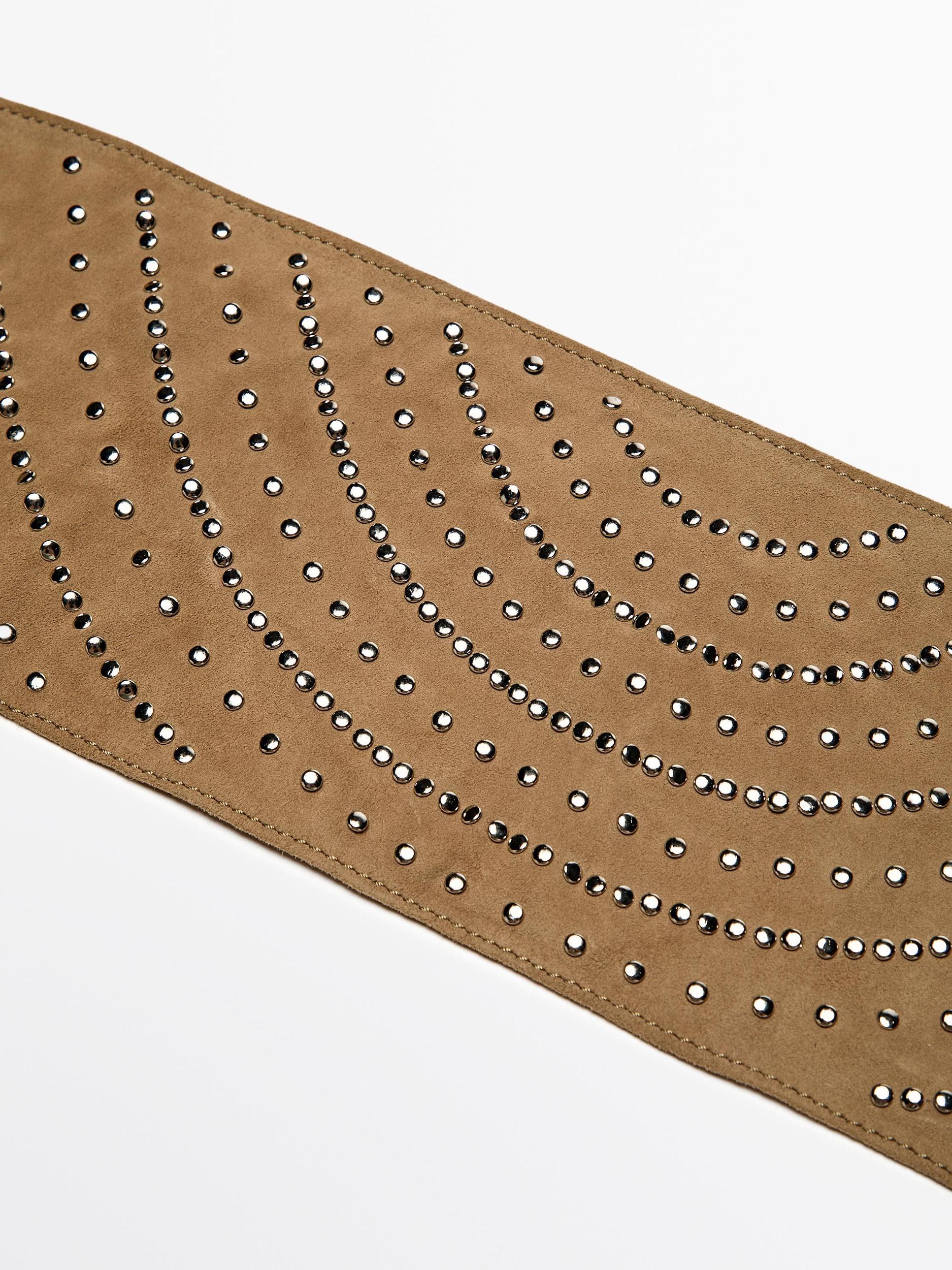 Studded split suede sash belt Product Image