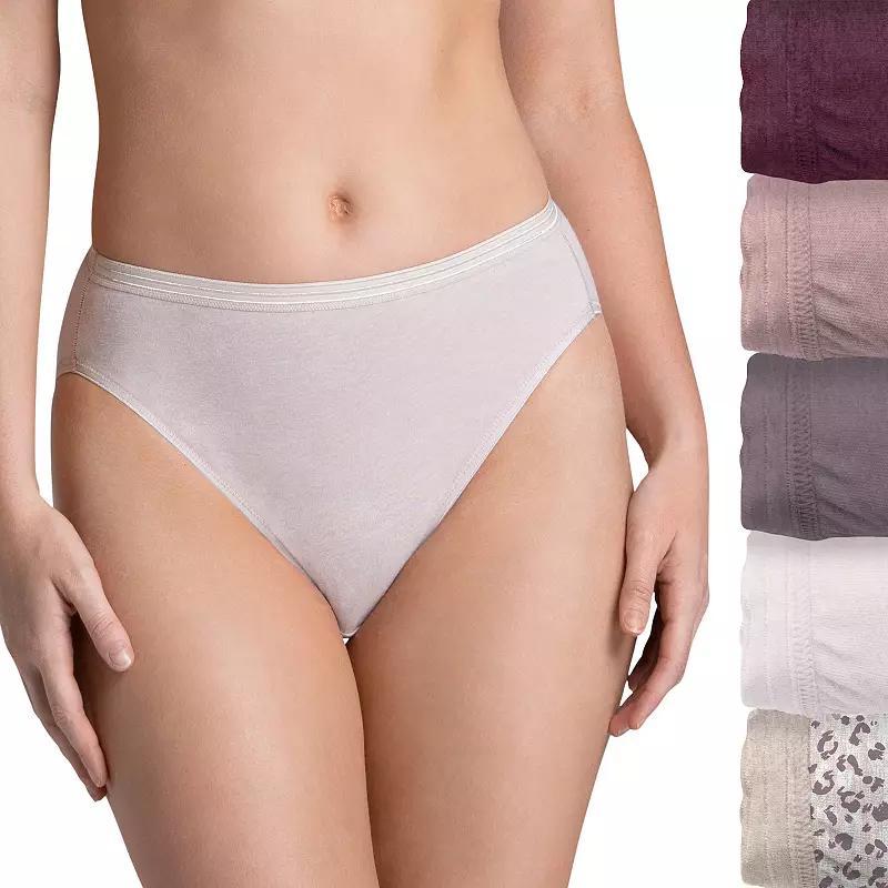 Womens Fruit of the Loom Ultra Soft 5-pack Hi-Cut Panty Set 5DUSKHC Deep Red Asst Product Image