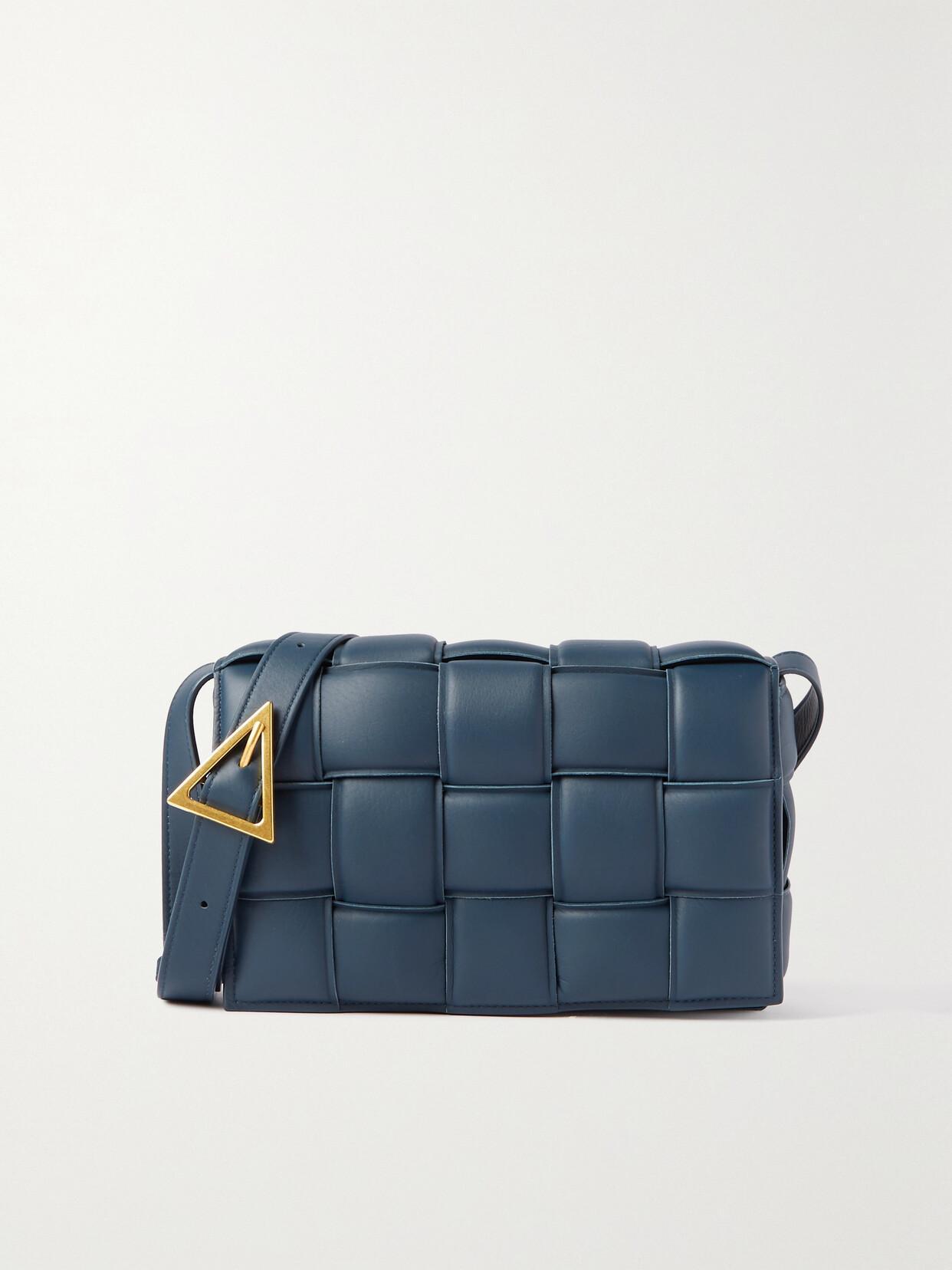 BOTTEGA VENETA Cassette Padded Intrecciato Leather Shoulder Bag In Blue Product Image