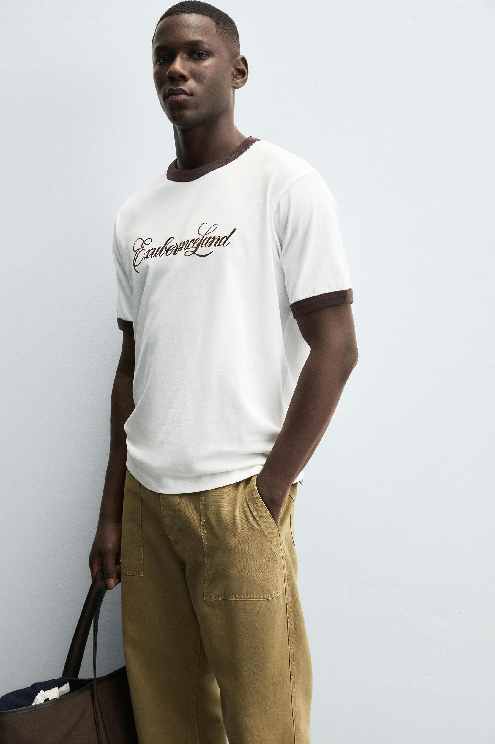 CONTRAST TEXT RIB T-SHIRT Product Image