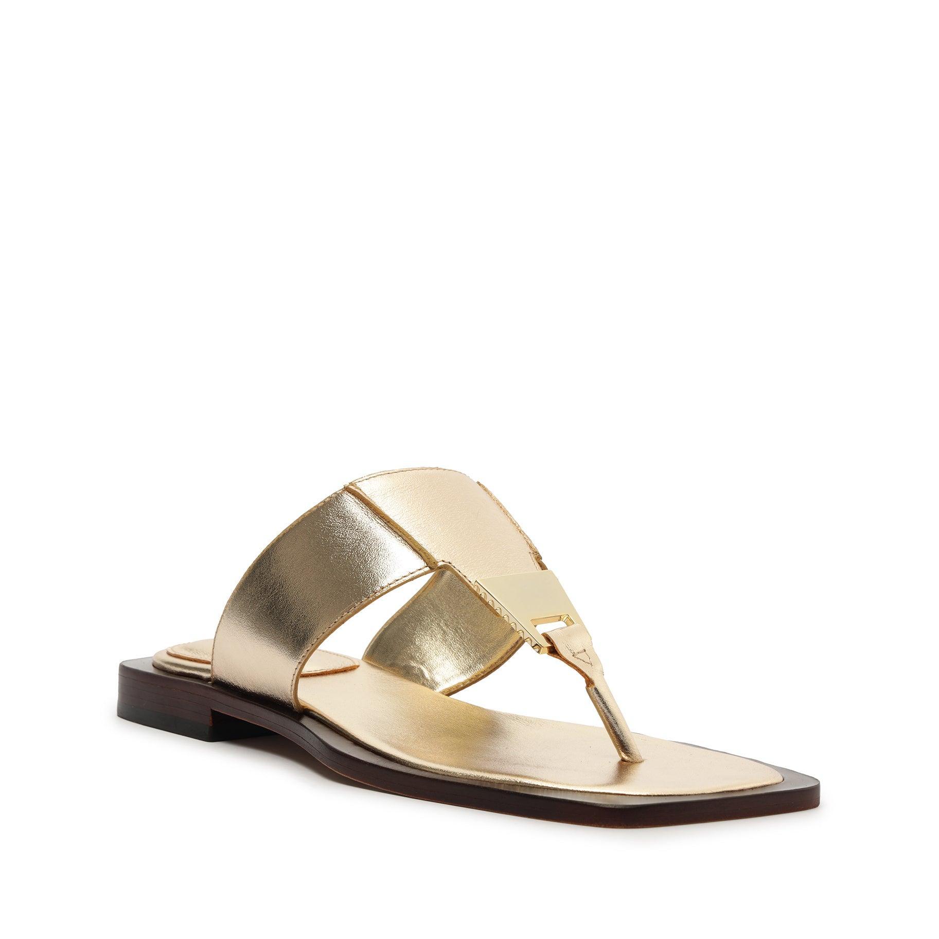 Salma Metallic Leather Flat Sandal Female Product Image