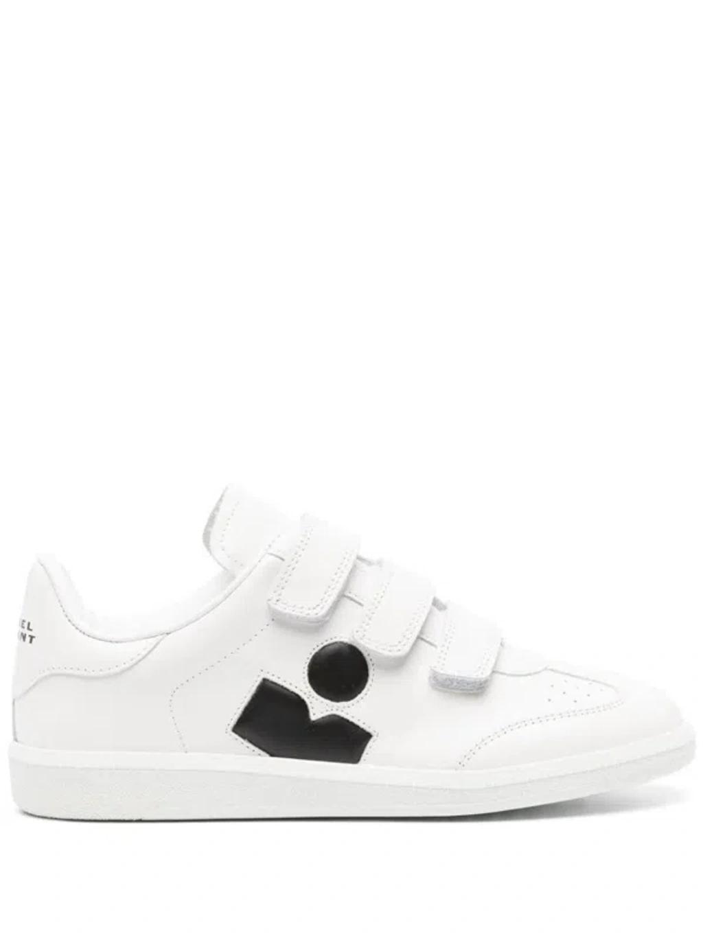 ISABEL MARANT Beth Leather Sneakers In White Product Image