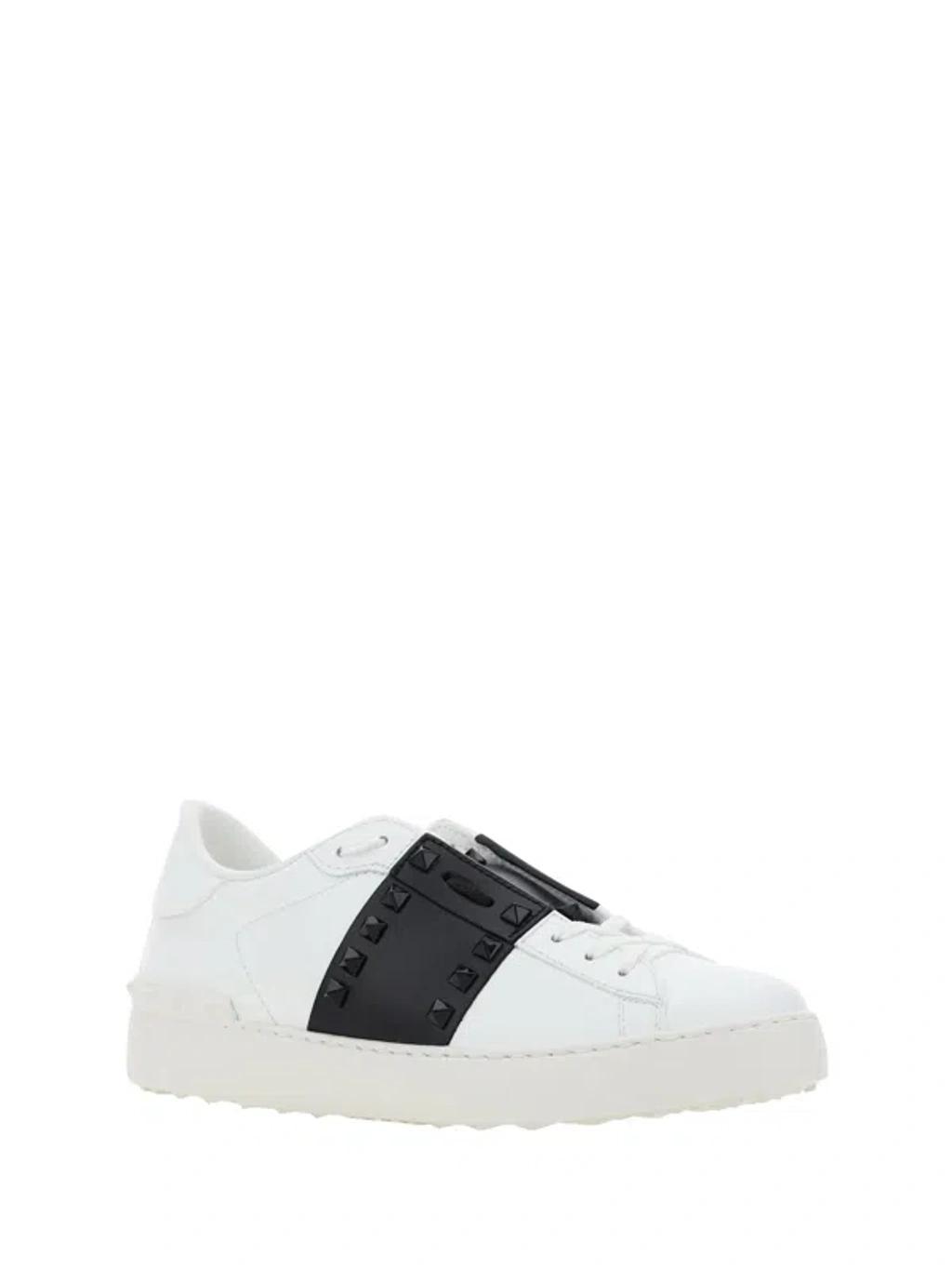 Sneaker Rockstud Untitled Vitello Te In Bianco/nero/bianco Product Image