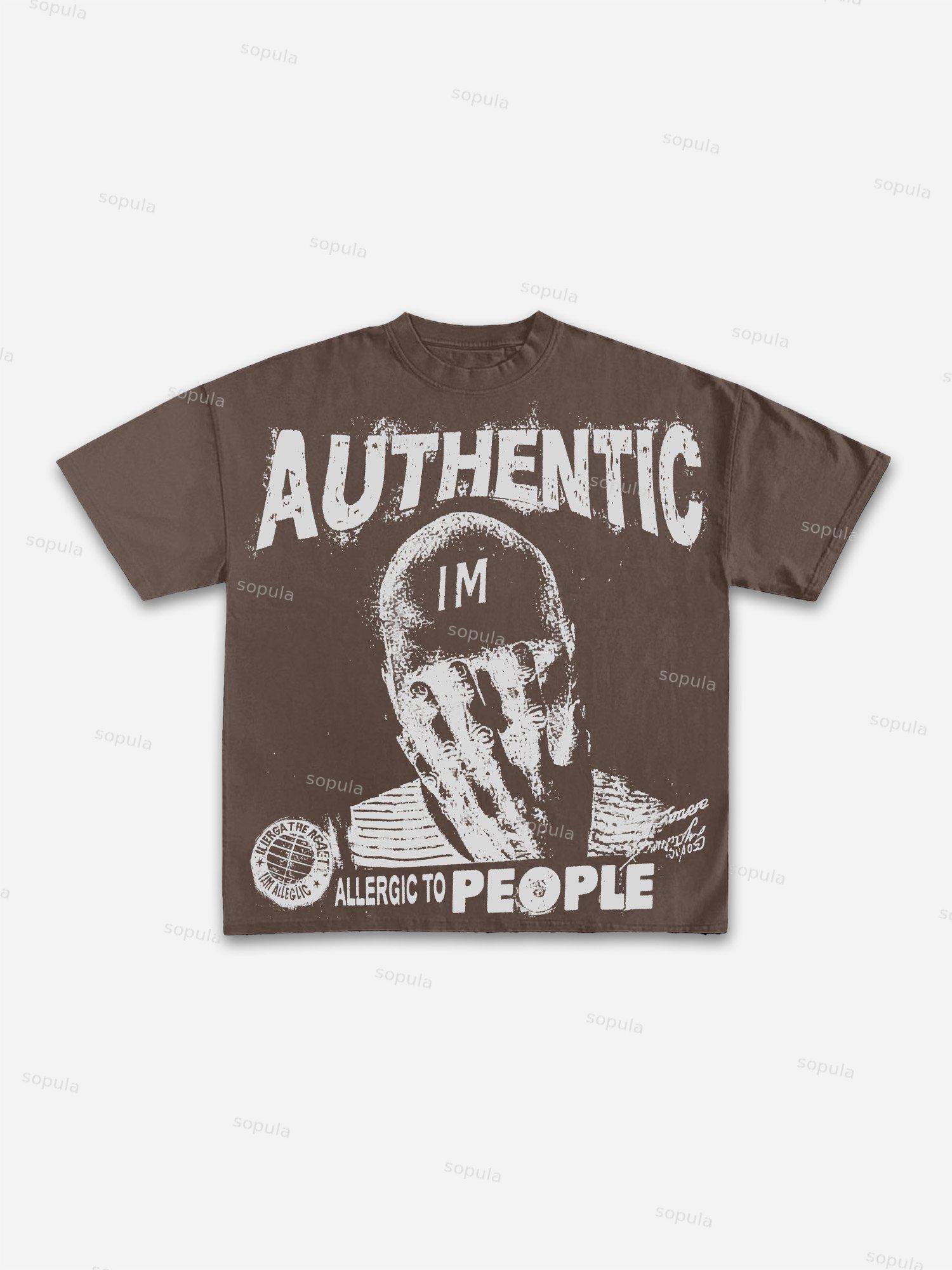 Men's Rich Street Portrait Rap Graphic Cotton T-shirt Product Image