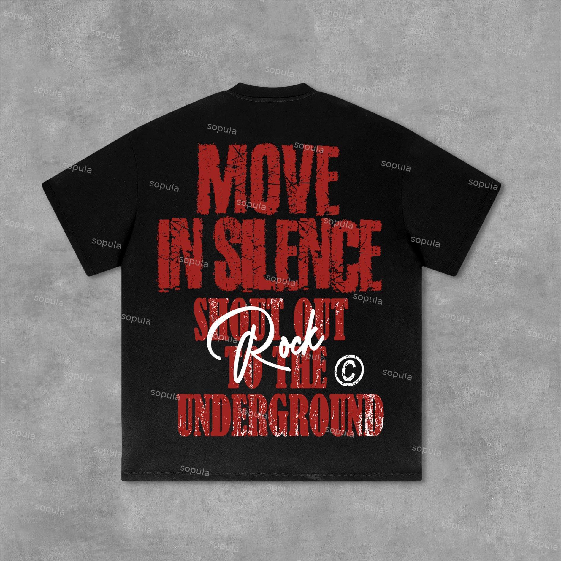 Sopula Move In Silence Graphic Print Cotton T-Shirt Product Image