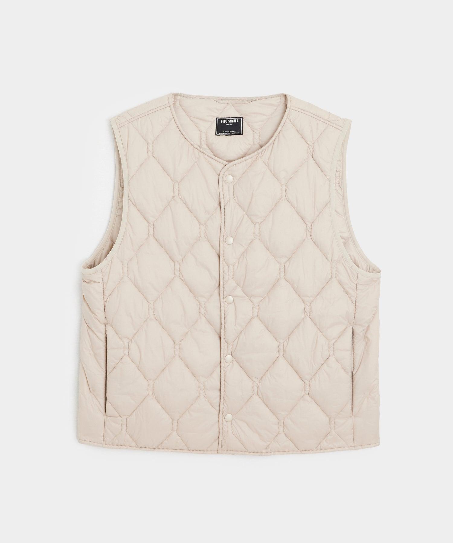 Convertible Quilted Gilet Vest in Khaki Product Image