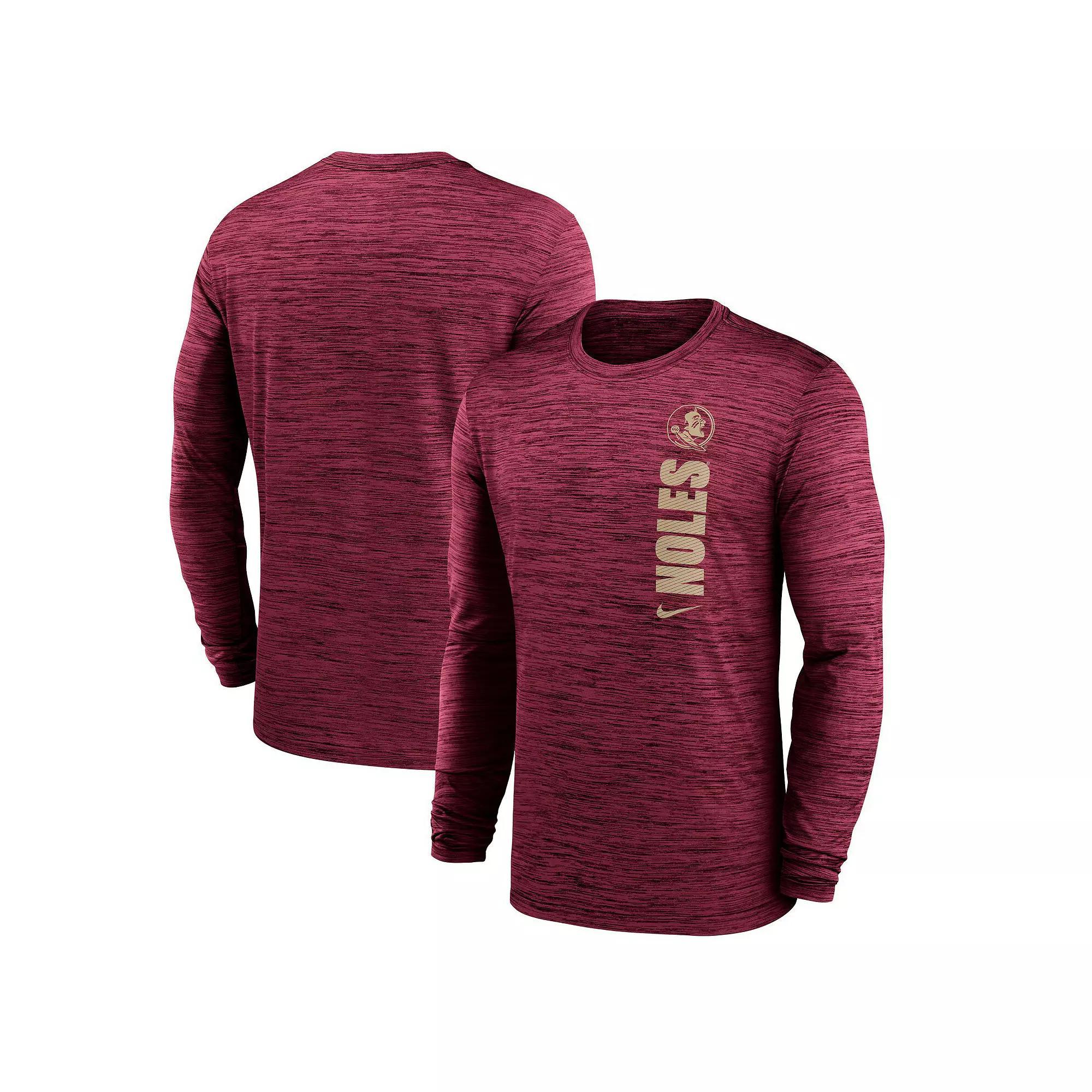 Men's Nike Garnet Florida State Seminoles 2024 Sideline Velocity Performance Long Sleeve T-Shirt,  Product Image