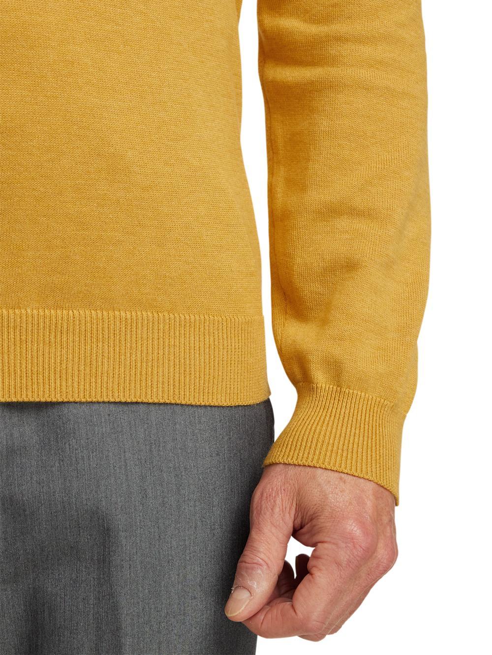 Supima Cotton Mock Neck Sweater - Mustard Product Image