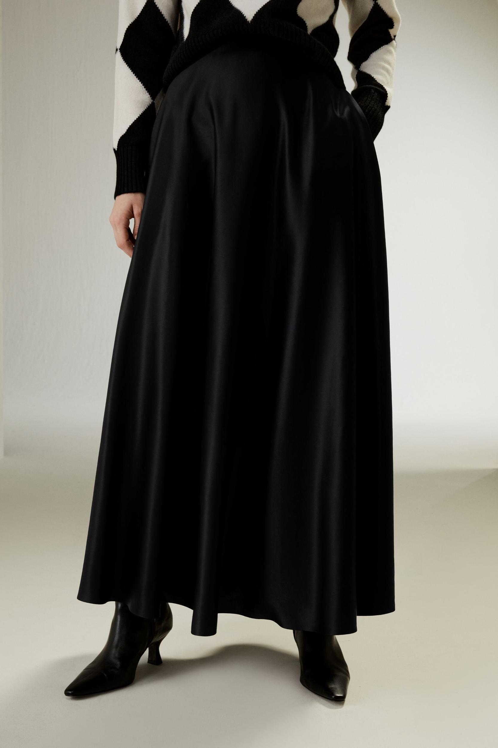 A-Line Silk Maxi Skirt Product Image