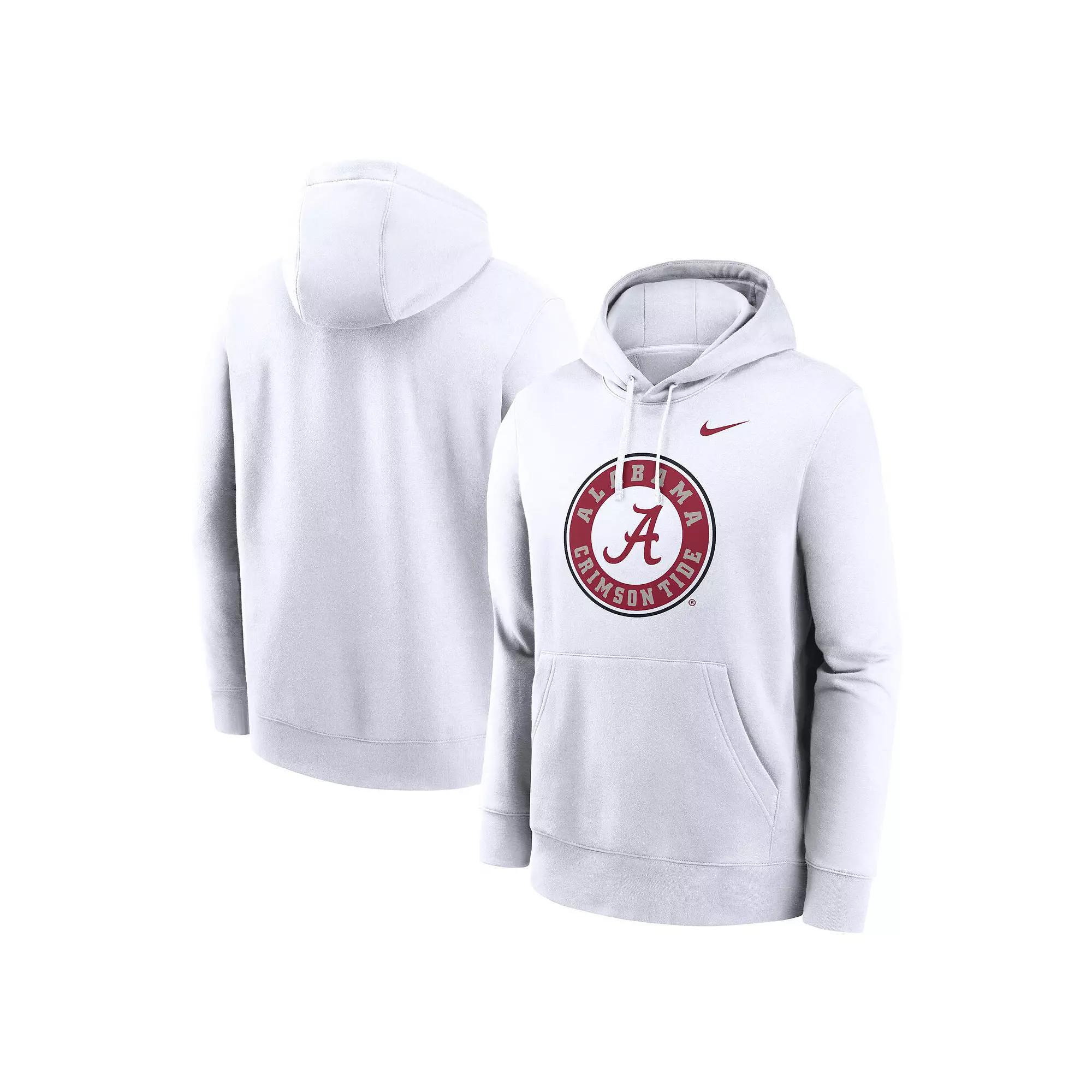 Men's Nike White Alabama Crimson Tide Primetime Alternate Logo Club Fleece Pullover Hoodie,  Product Image