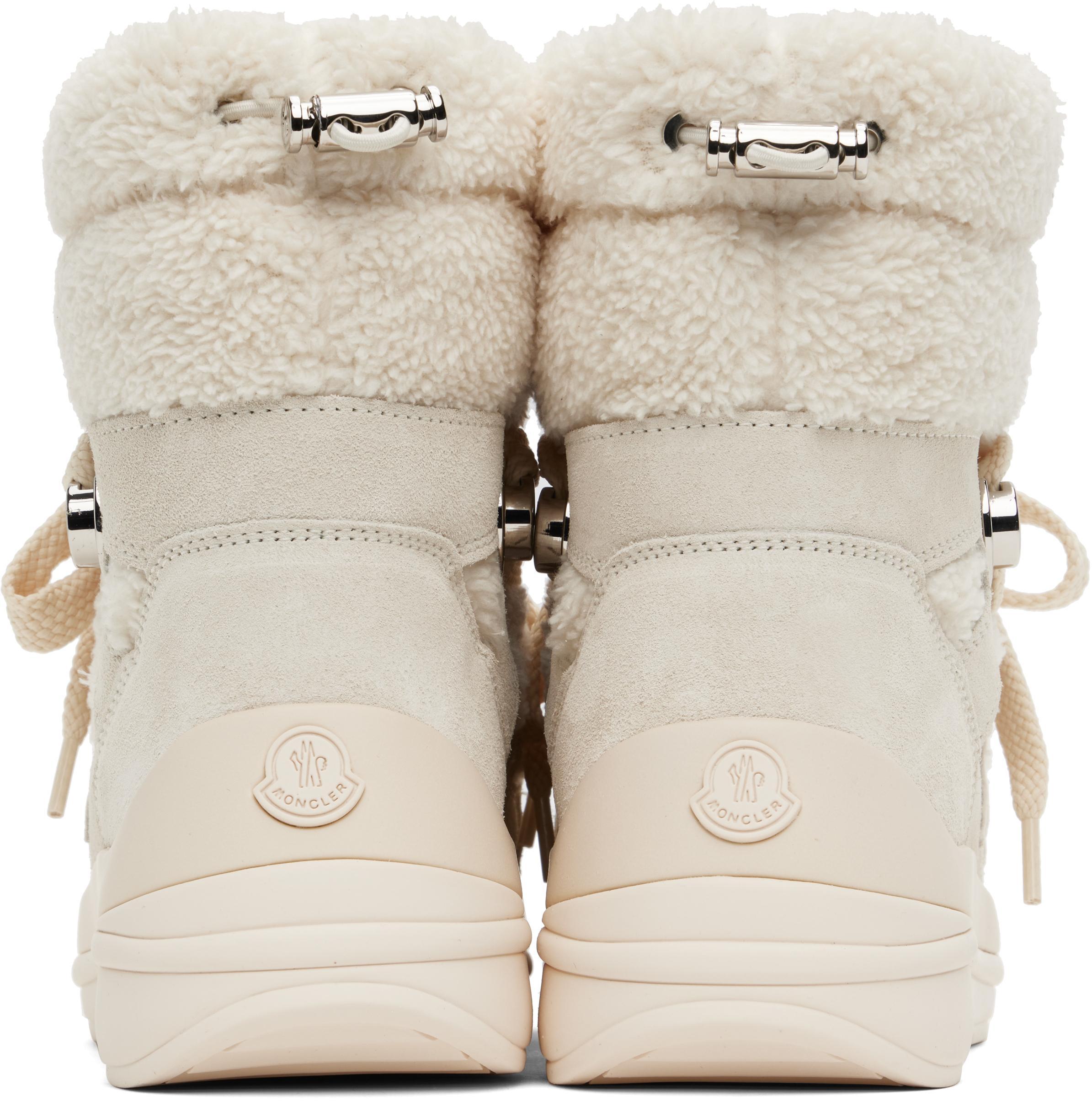 MONCLER Insolux Leather-trimmed Snow Boots In Off-white Product Image