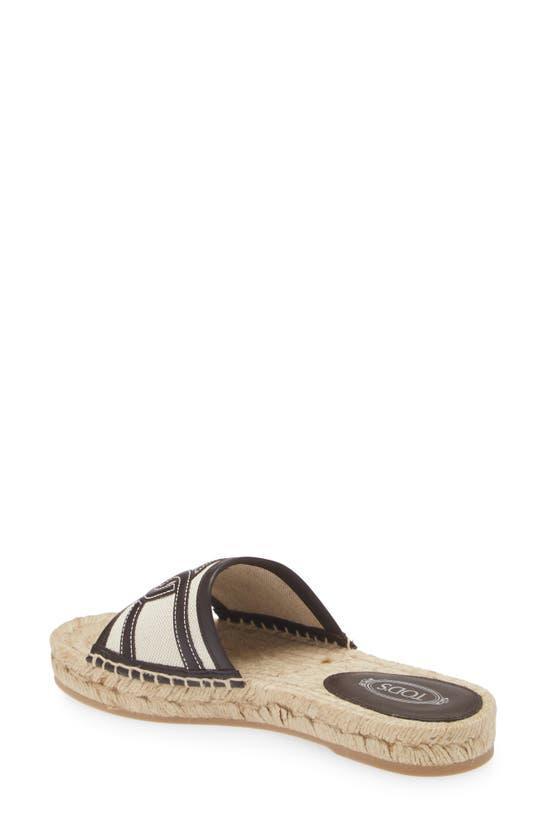 TOD'S Bicolor Linen Leather Espadrille Sandals In Black Product Image