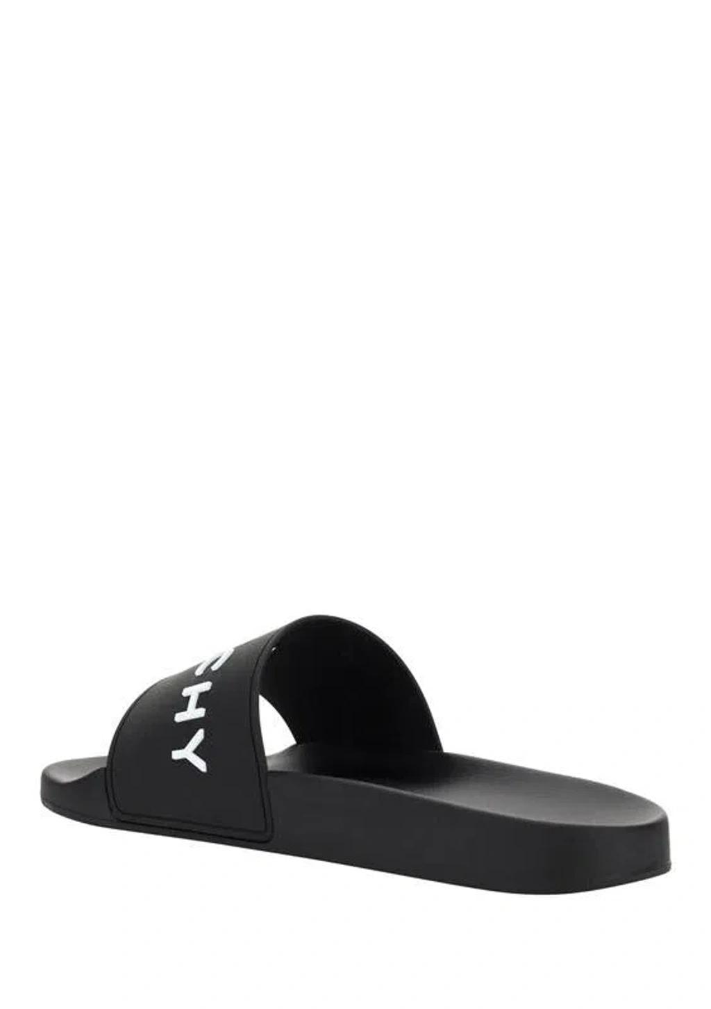 Black Logo-Print Pool Slides Product Image