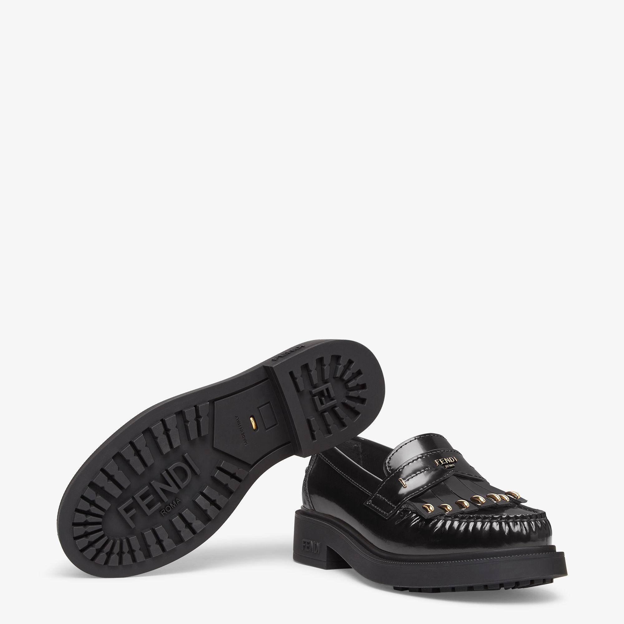 Fendi FiloBlack leather loafers Product Image