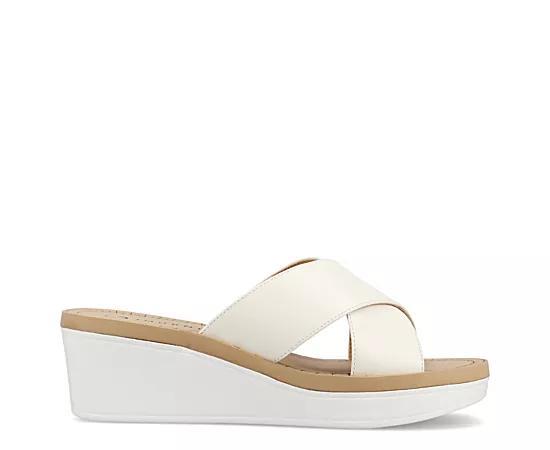 Journee Biara Women's Slip On Platform Wedge Sandals,  Product Image