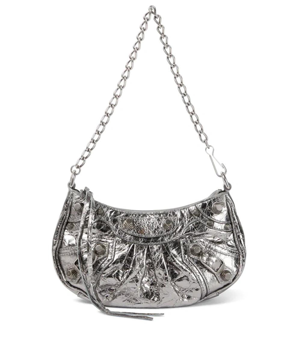 BALENCIAGA Le Cagole Mini  Metallic Leather Purse Product Image